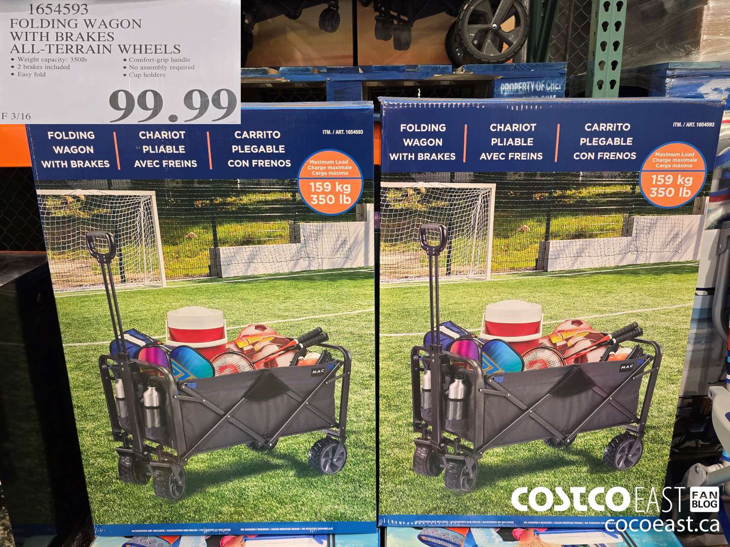 1654593 FOLDING WAGON WITH BRAKES ALL-TERRAIN WHEELS $99.99