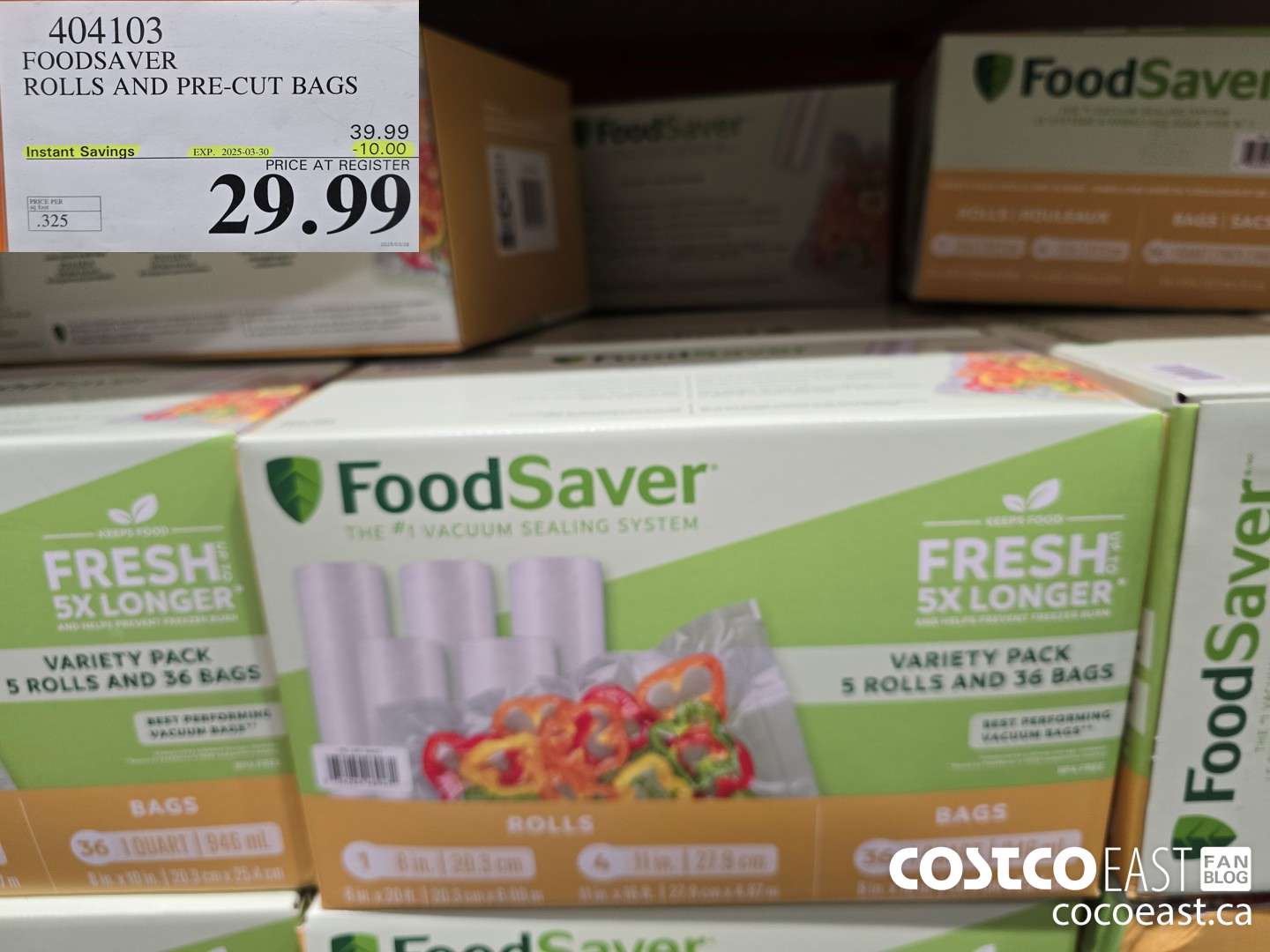 404103 FOODSAVER ROLLS AND PRE-CUT BAGS ($10.00 INSTANT SAVINGS EXPIRES ON 2025-03-30) $29.99