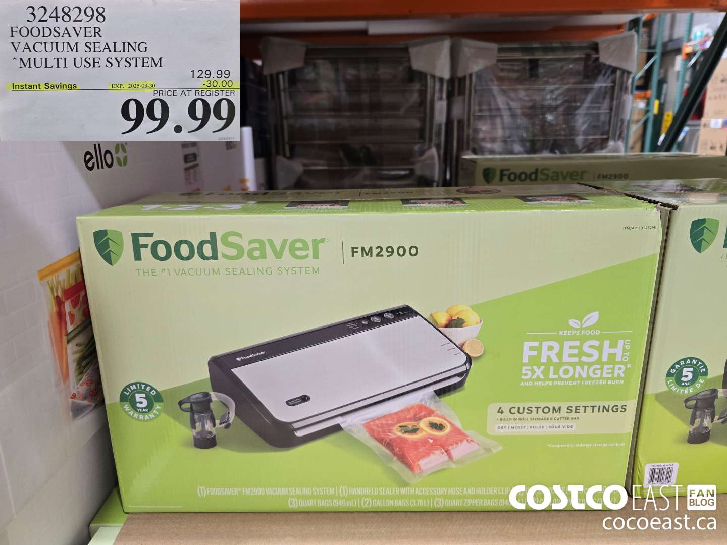 3248298 FOODSAVER VACUUM SEALING MULTI USE SYSTEM ($30.00 INSTANT SAVINGS EXPIRES ON 2025-03-30) $99.99