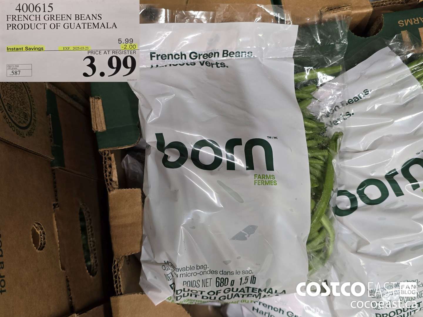 400615 FRENCH GREEN BEANS PRODUCT OF GUATEMALA ($2.00 INSTANT SAVINGS EXPIRES ON 2025-03-23) $3.99