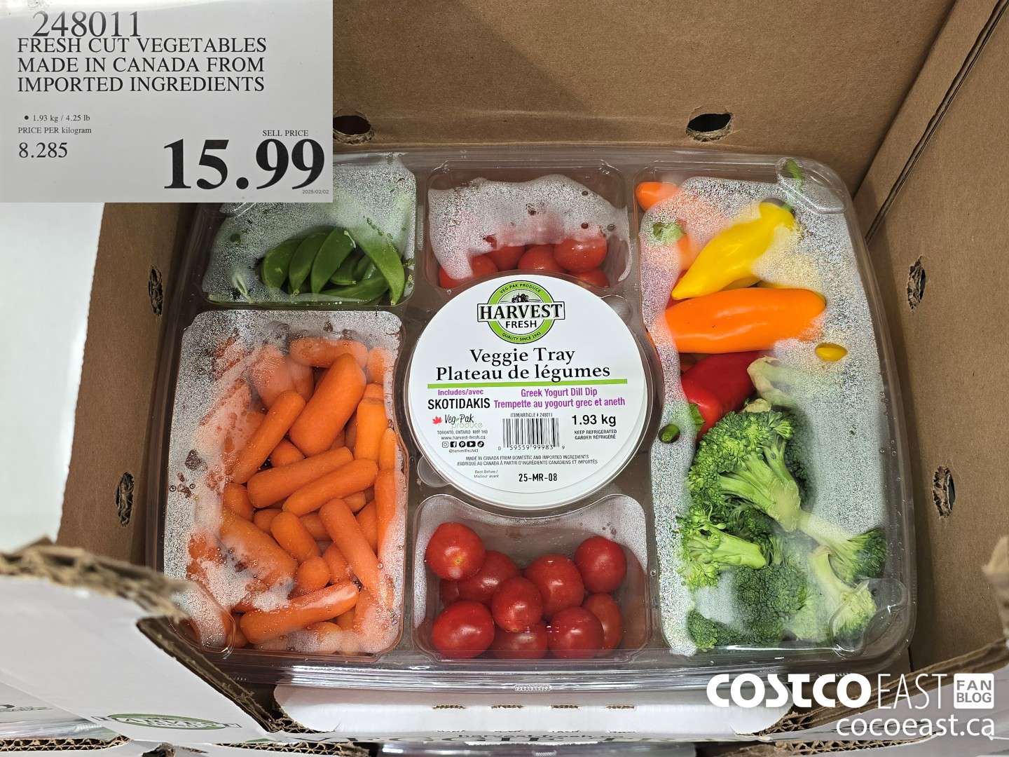 248011 FRESH CUT VEGETABLES MADE IN CANADA FROM IMPORTED INGREDIENTS $15.99