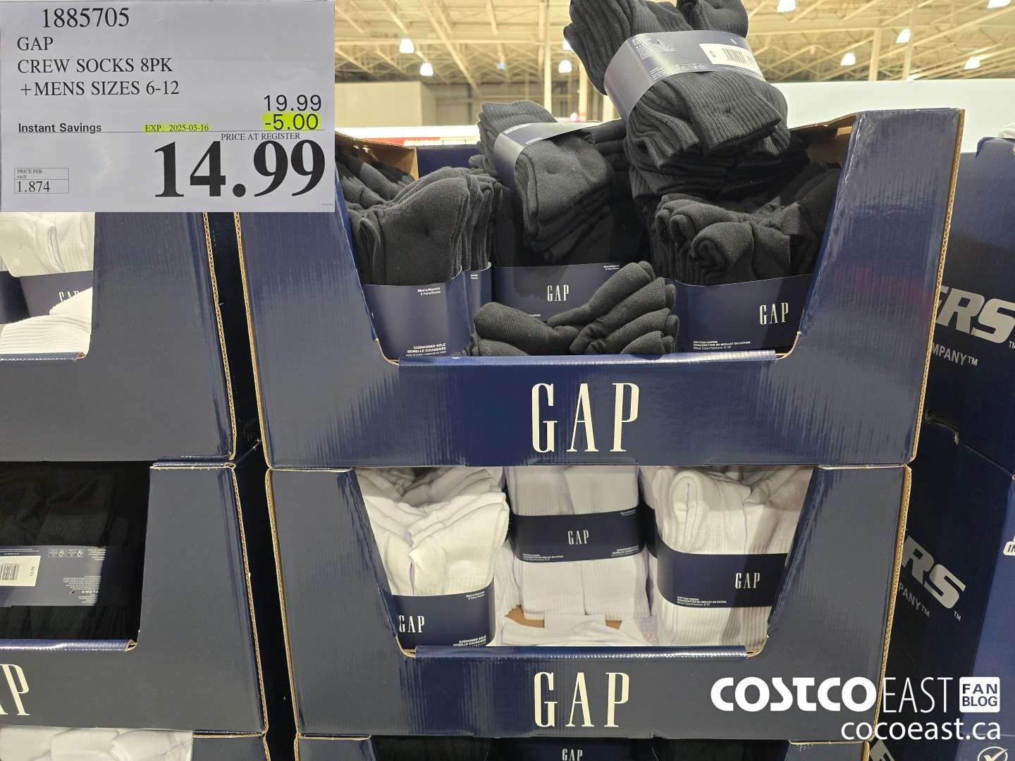 1885705 GAP CREW SOCKS 8PK +MENS SIZES 6-12 ($5.00 INSTANT SAVINGS EXPIRES ON 2025-03-16) $14.99