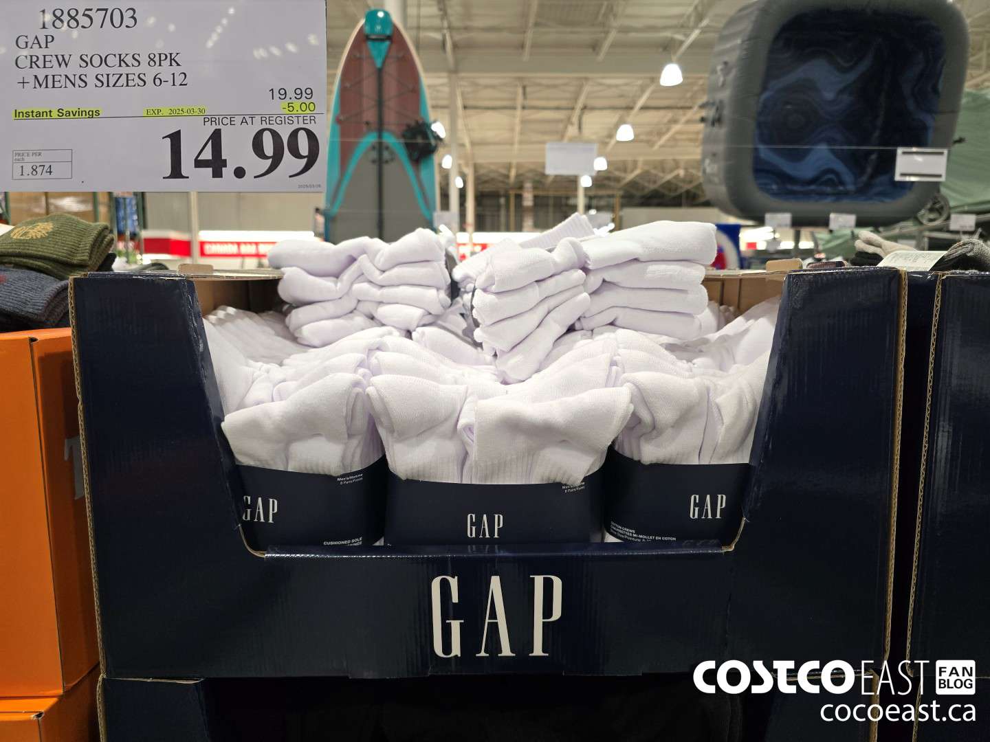 1885703 GAP CREW SOCKS 8PK +MENS SIZES 6-12  ($5.00 INSTANT SAVINGS EXPIRES ON 2025-03-30) $14.99