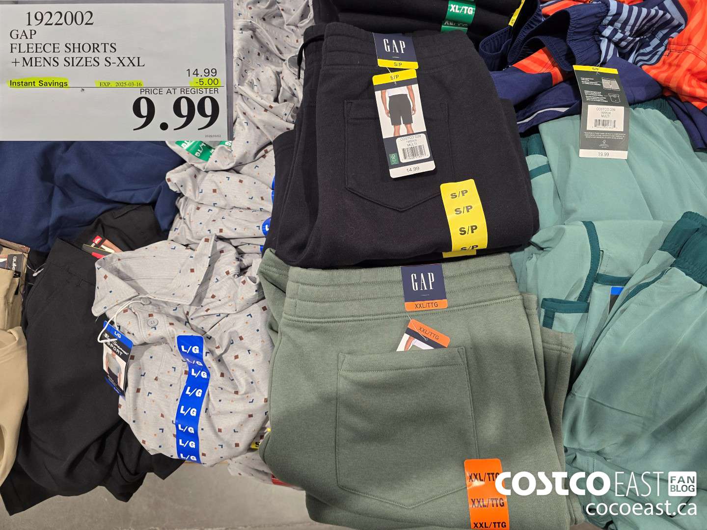 1922002 GAP FLEECE SHORTS +MENS SIZES S-XXL ($5.00 INSTANT SAVINGS EXPIRES ON 2025-03-16) $9.99