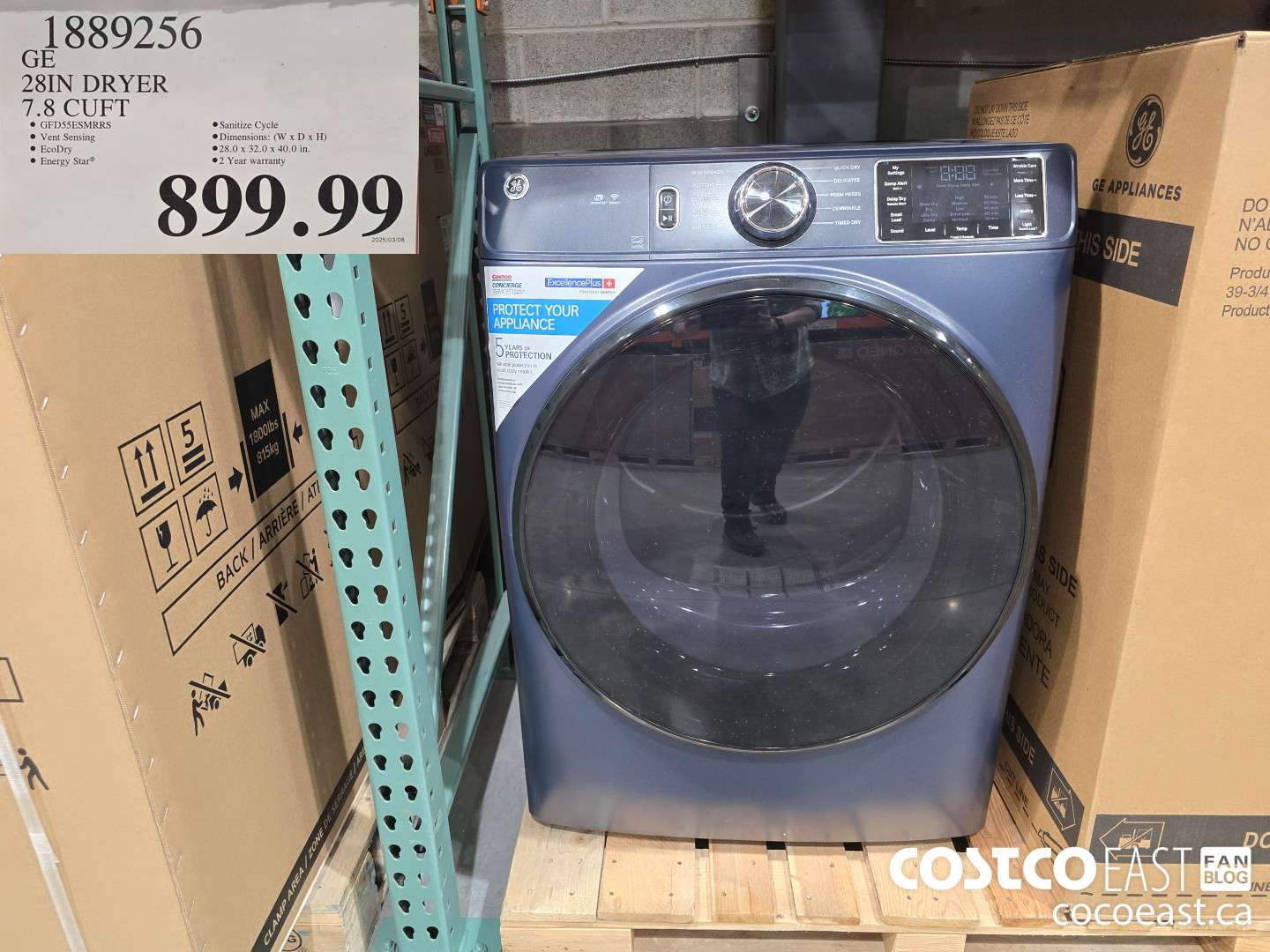 1889256 GE 28IN DRYER 7.8 CUFT $899.99