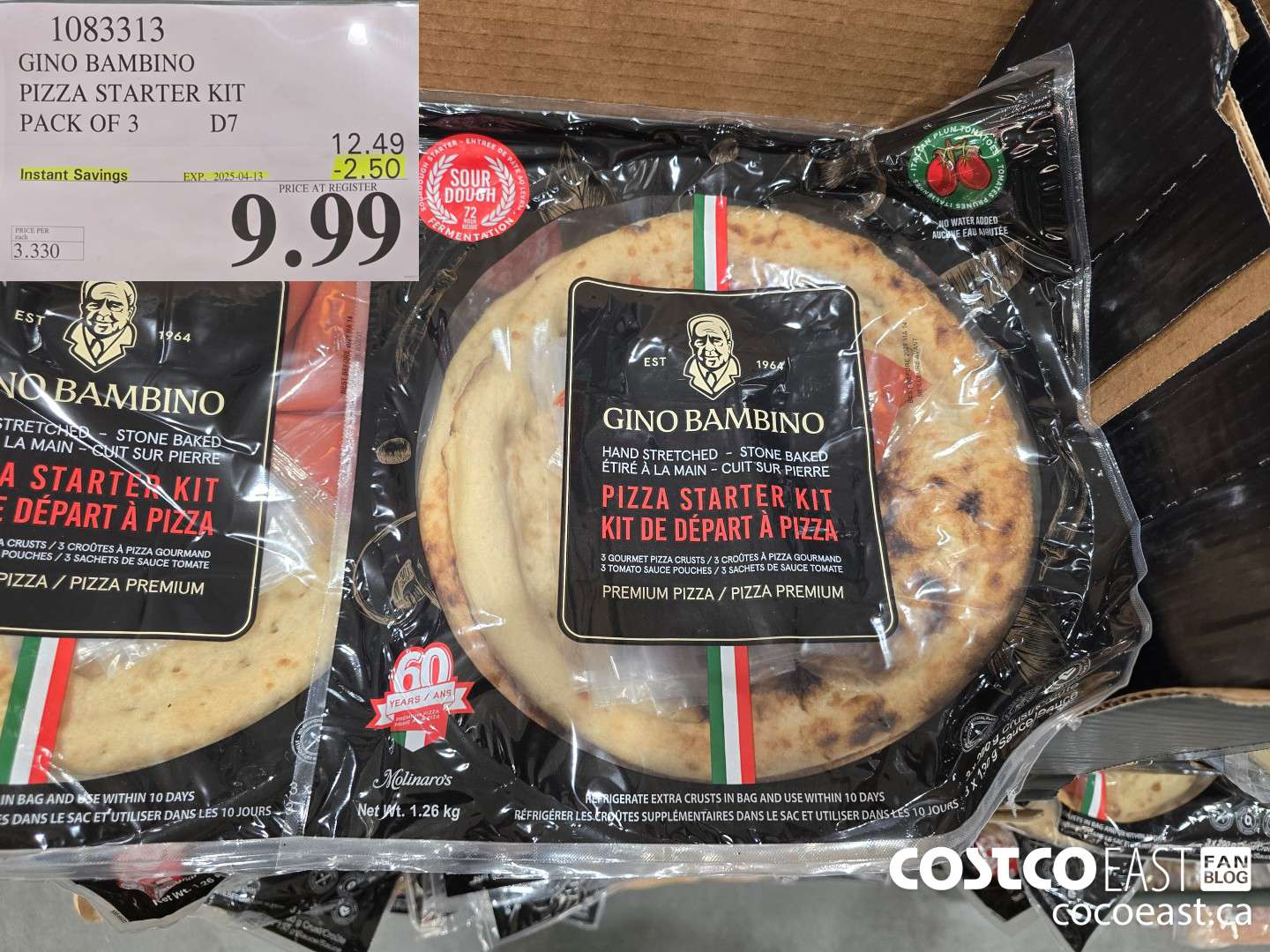 1083313 GINO BAMBINO PIZZA STARTER KIT PACK OF 3 ($2.50 INSTANT SAVINGS EXPIRES ON 2025-04-13) $9.99