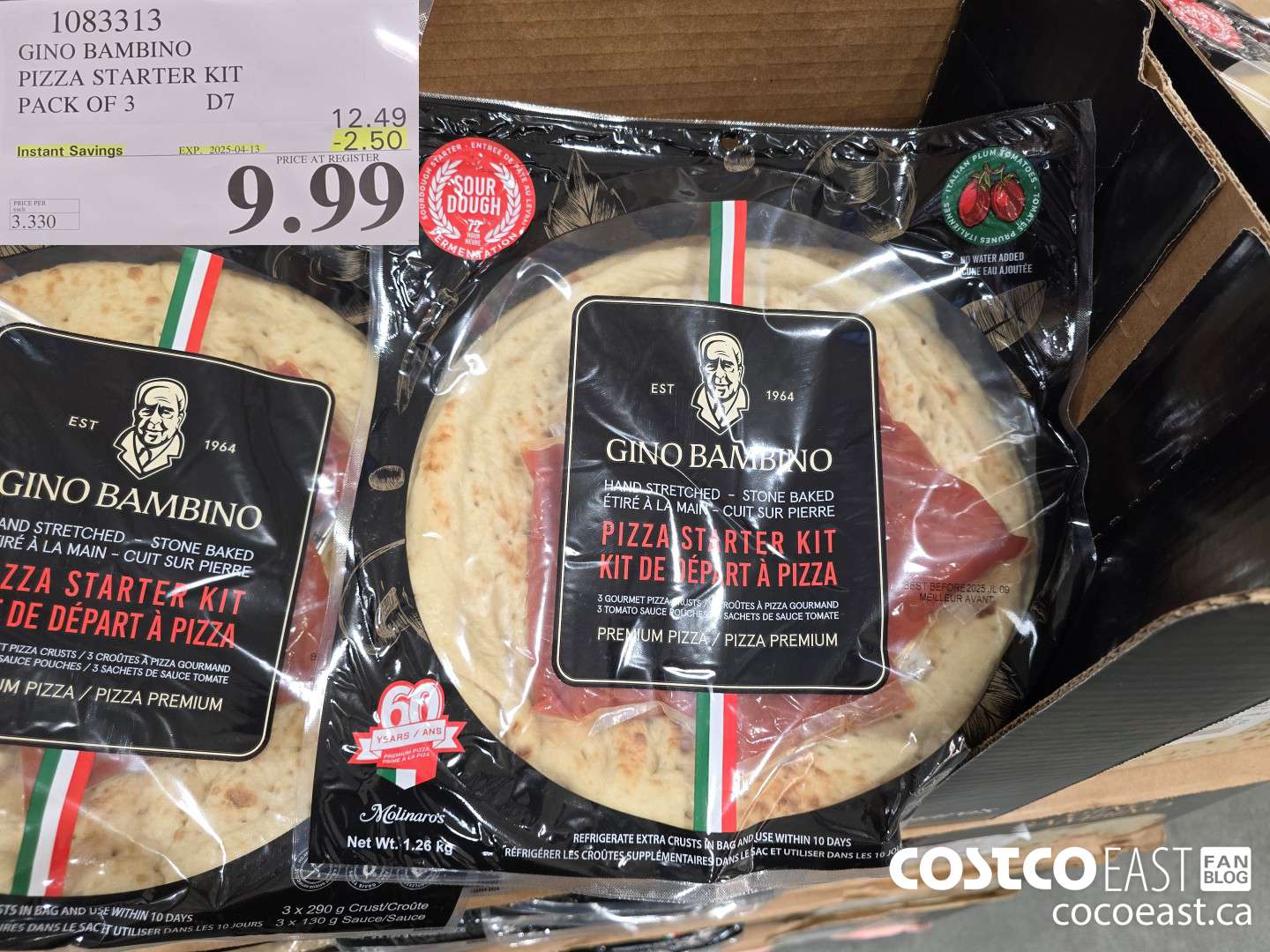 1083313 GINO BAMBINO PIZZA STARTER KIT PACK OF 3 ($2.50 INSTANT SAVINGS EXPIRES ON 2025-04-13) $9.99