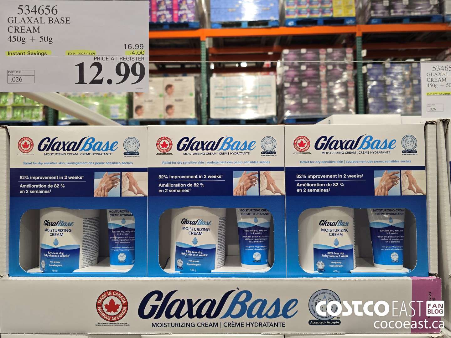 534656 GLAXAL BASE CREAM 450G + 50G ($4.00 INSTANT SAVINGS EXPIRES ON 2025-03-09) $12.99