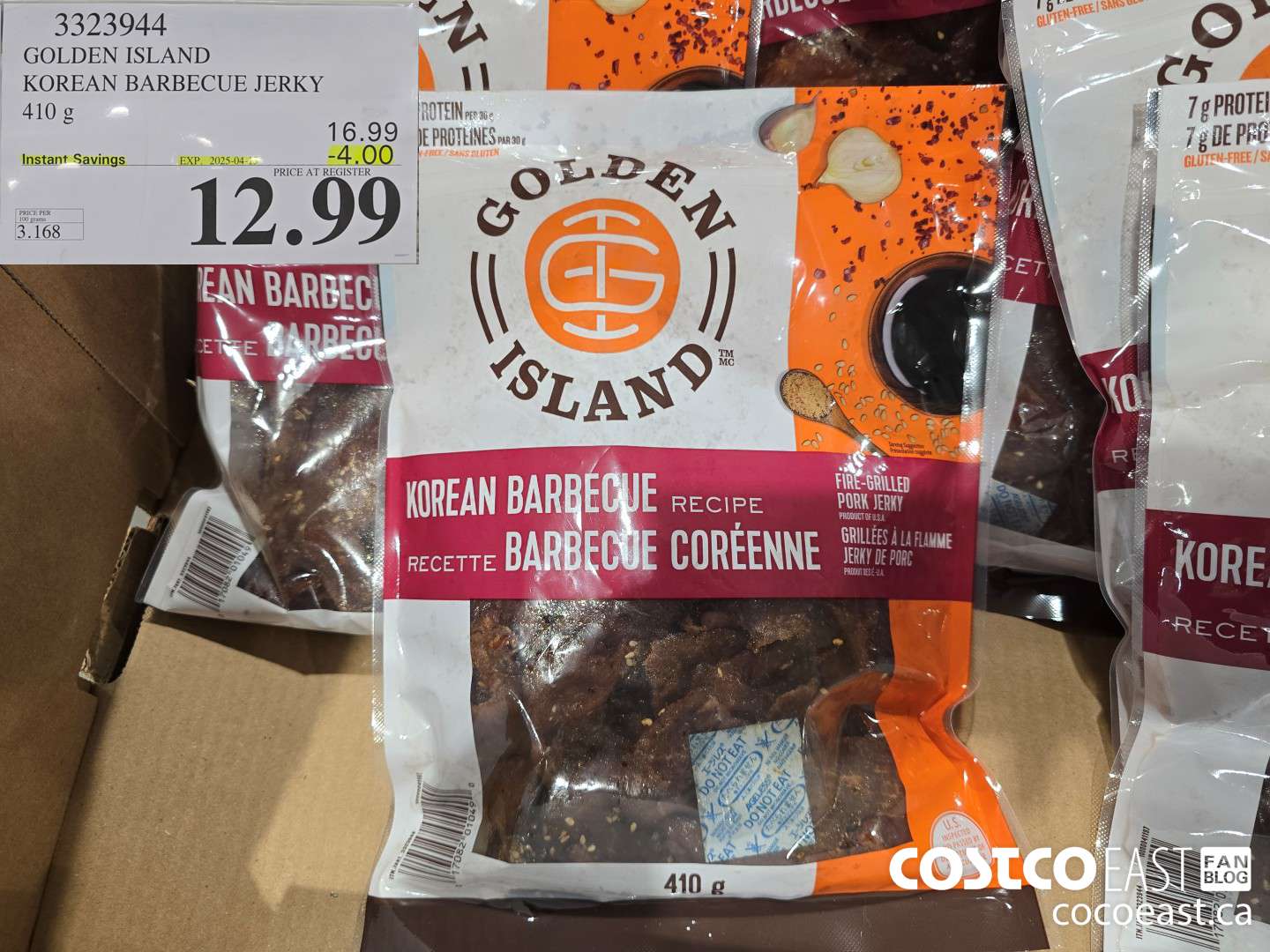 3323944 GOLDEN ISLAND KOREAN BARBECUE JERKY 410 g ($4.00 INSTANT SAVINGS EXPIRES ON 2025-04-13) $12.99