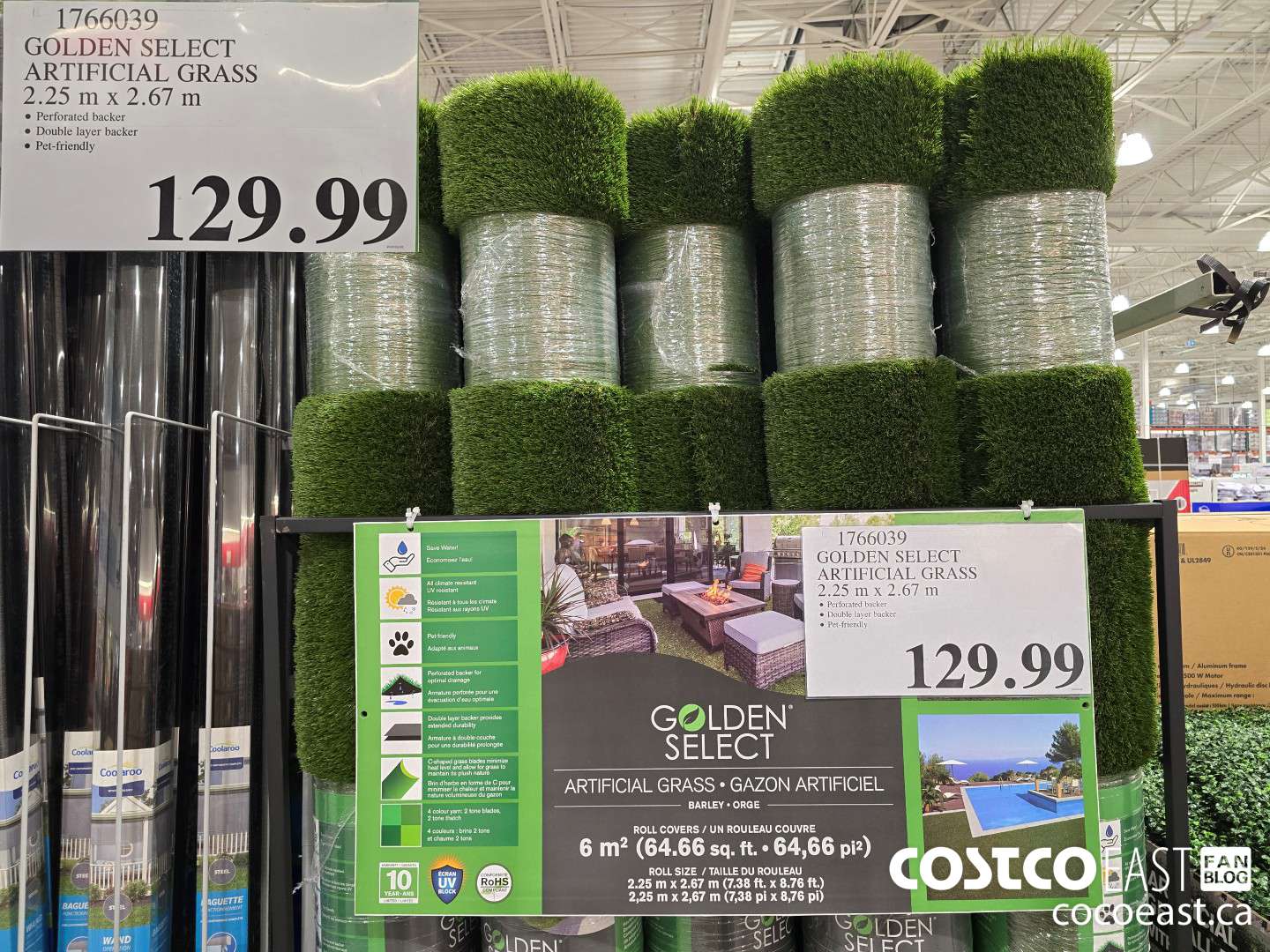 1766039 GOLDEN SELECT ARTIFICIAL GRASS 2.25 m x 2.67 m $129.99