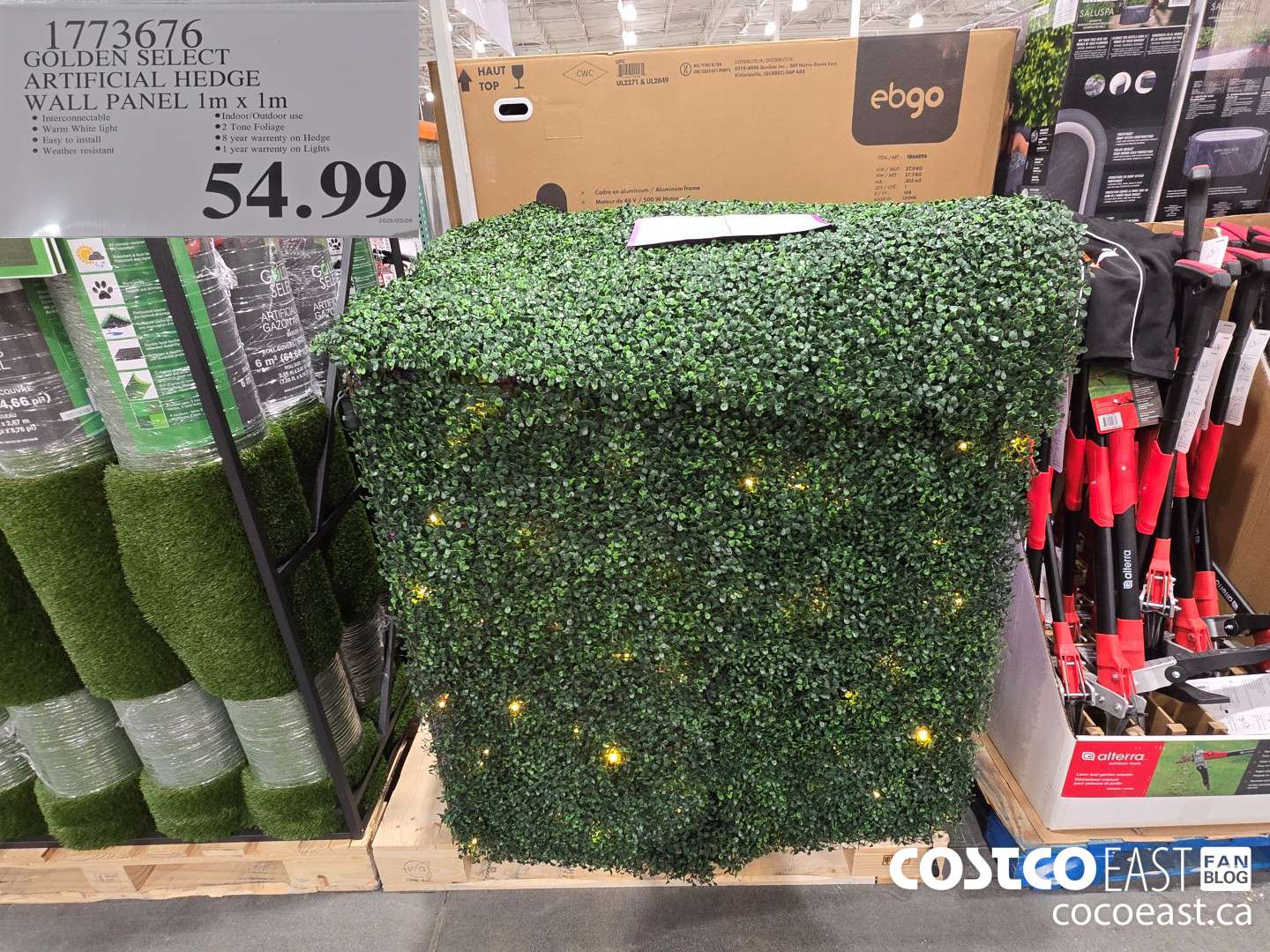 1773676 GOLDEN SELECT ARTIFICIAL HEDGE WALL PANEL 1M X 1M $54.99