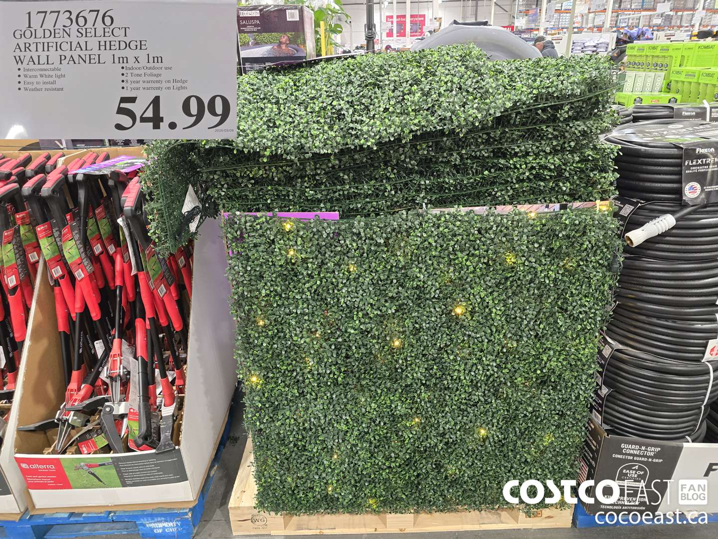 1773676 GOLDEN SELECT ARTIFICIAL HEDGE WALL PANEL 1M X 1M $54.99