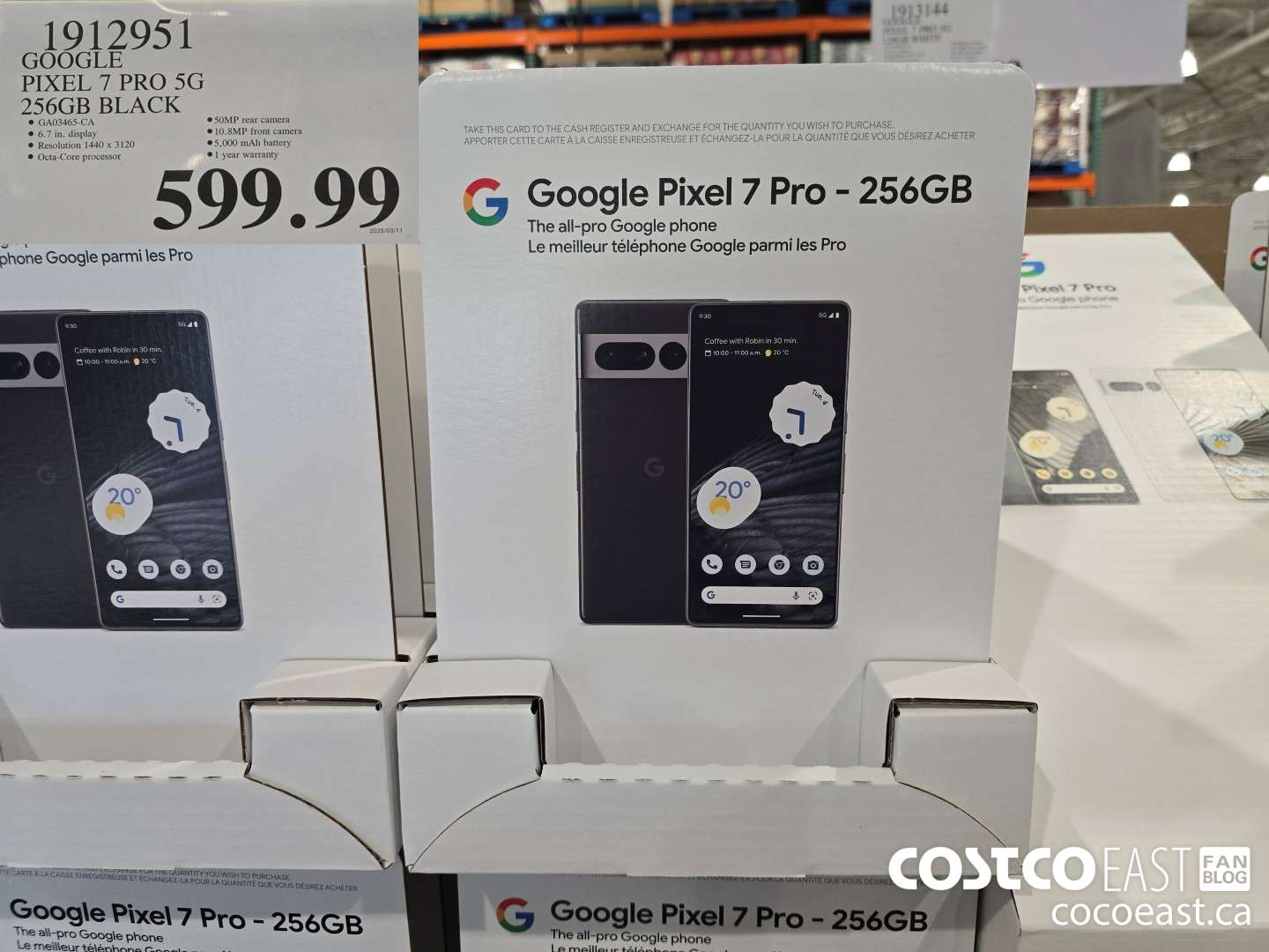 1912951 GOOGLE PIXEL 7 PRO 5G 256GB BLACK $599.99