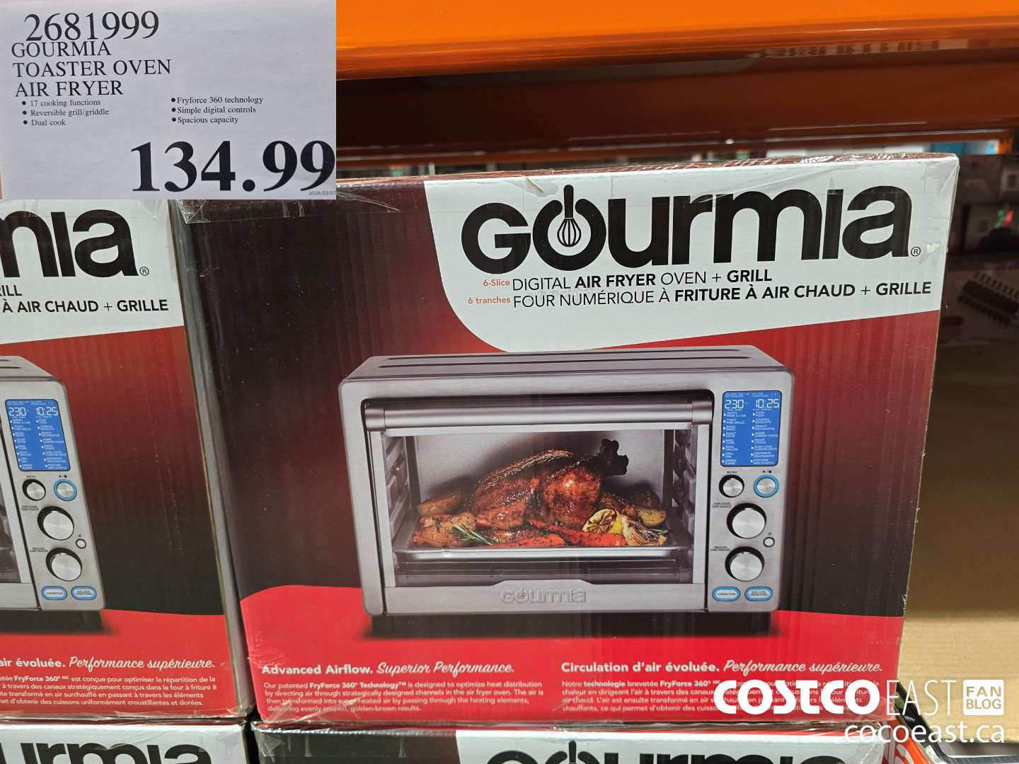 2681999 GOURMIA TOASTER OVEN AIR FRYER $134.99