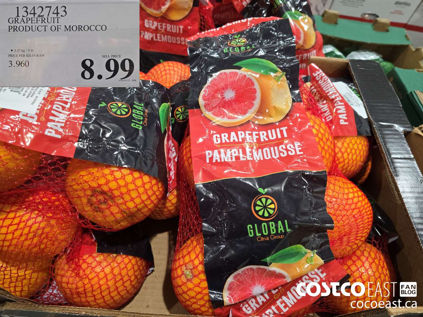 1342743 GRAPEFRUIT PRODUCT OF MOROCCO $8.99