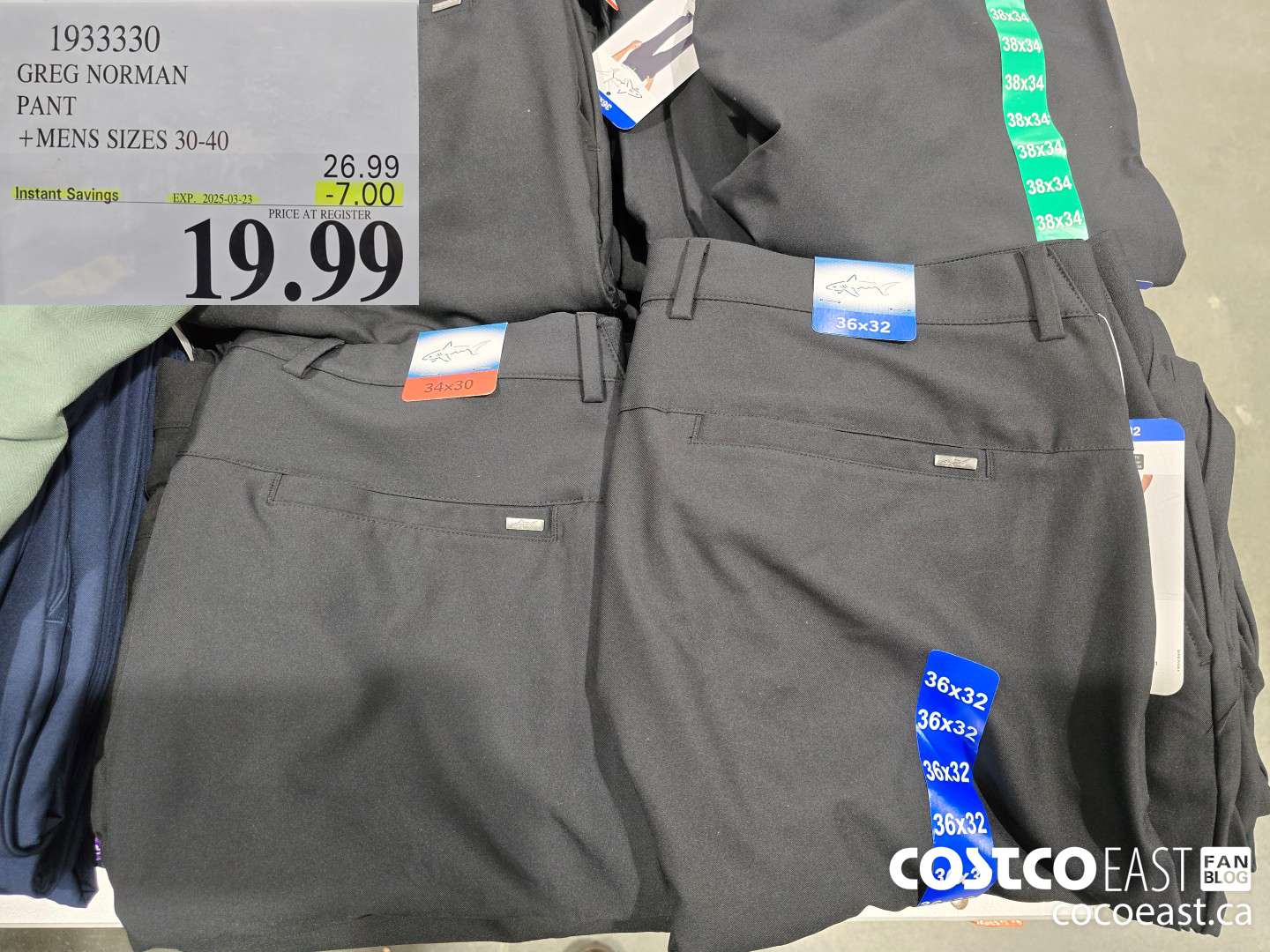 1933330 GREG NORMAN PANT +MENS SIZES 30-40 ($7.00 INSTANT SAVINGS EXPIRES ON 2025-03-23) $19.99