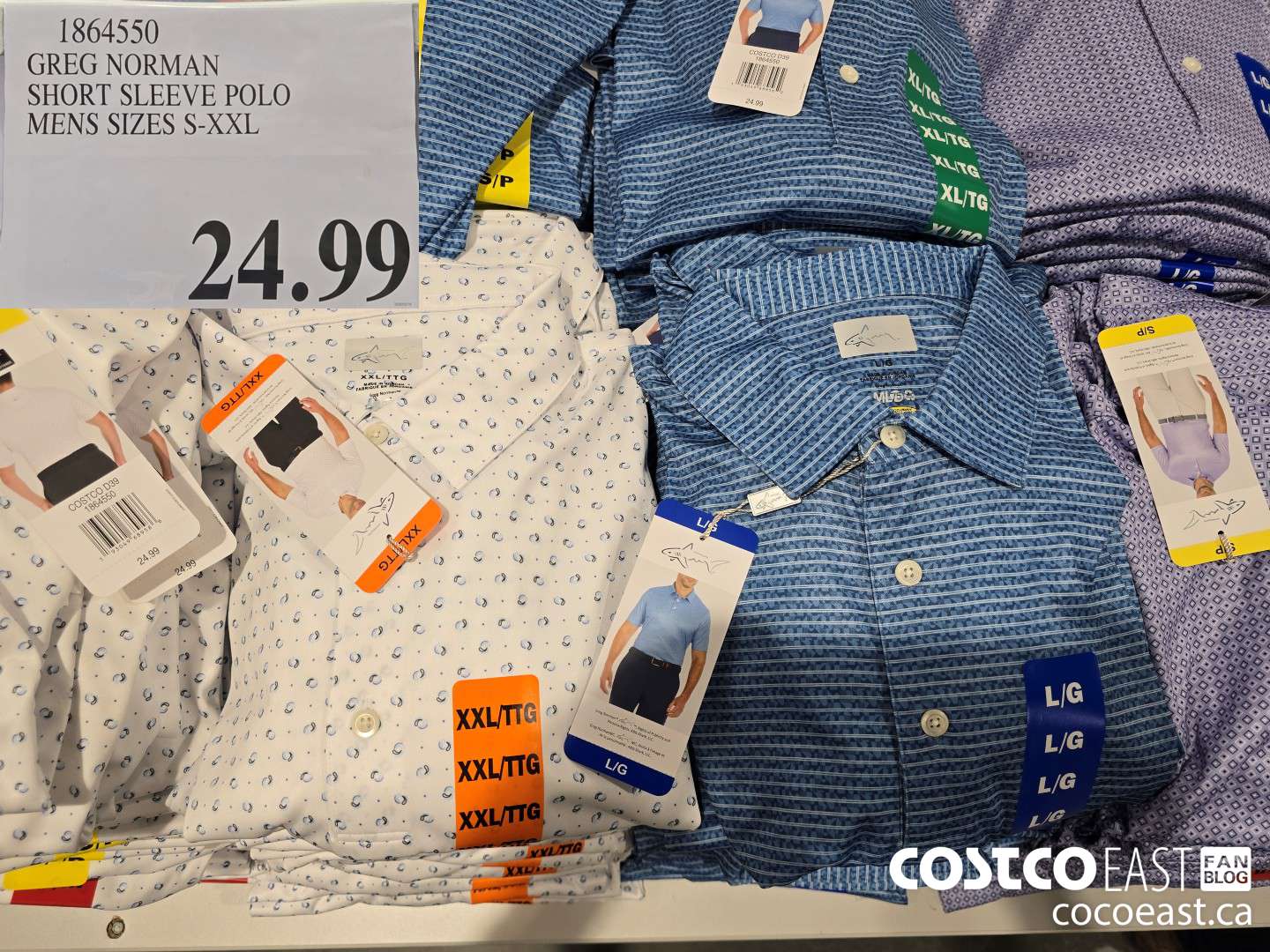 1864550 GREG NORMAN SHORT SLEEVE POLO MENS SIZES S-XXL $24.99