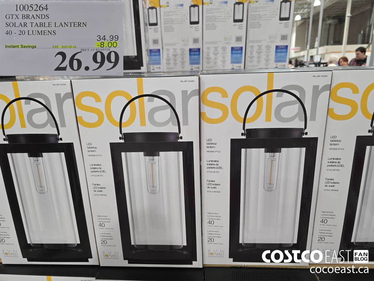 1005264 GTX BRANDS SOLAR TABLE LANTERN 40 - 20 LUMENS ($8.00 INSTANT SAVINGS EXPIRES ON 2025-03-16) $26.99