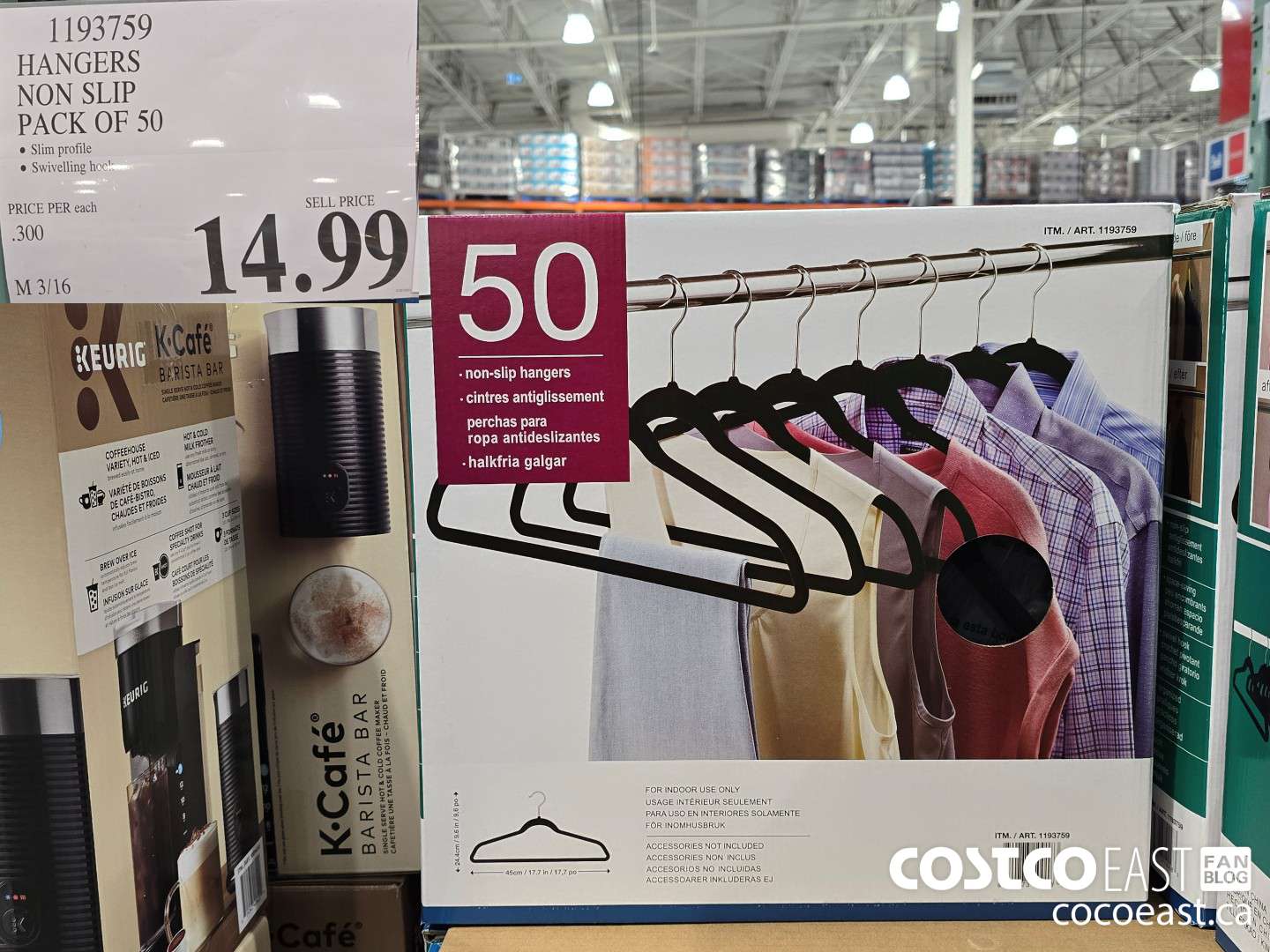 1193759 HANGERS NON SLIP PACK OF 50 $14.99