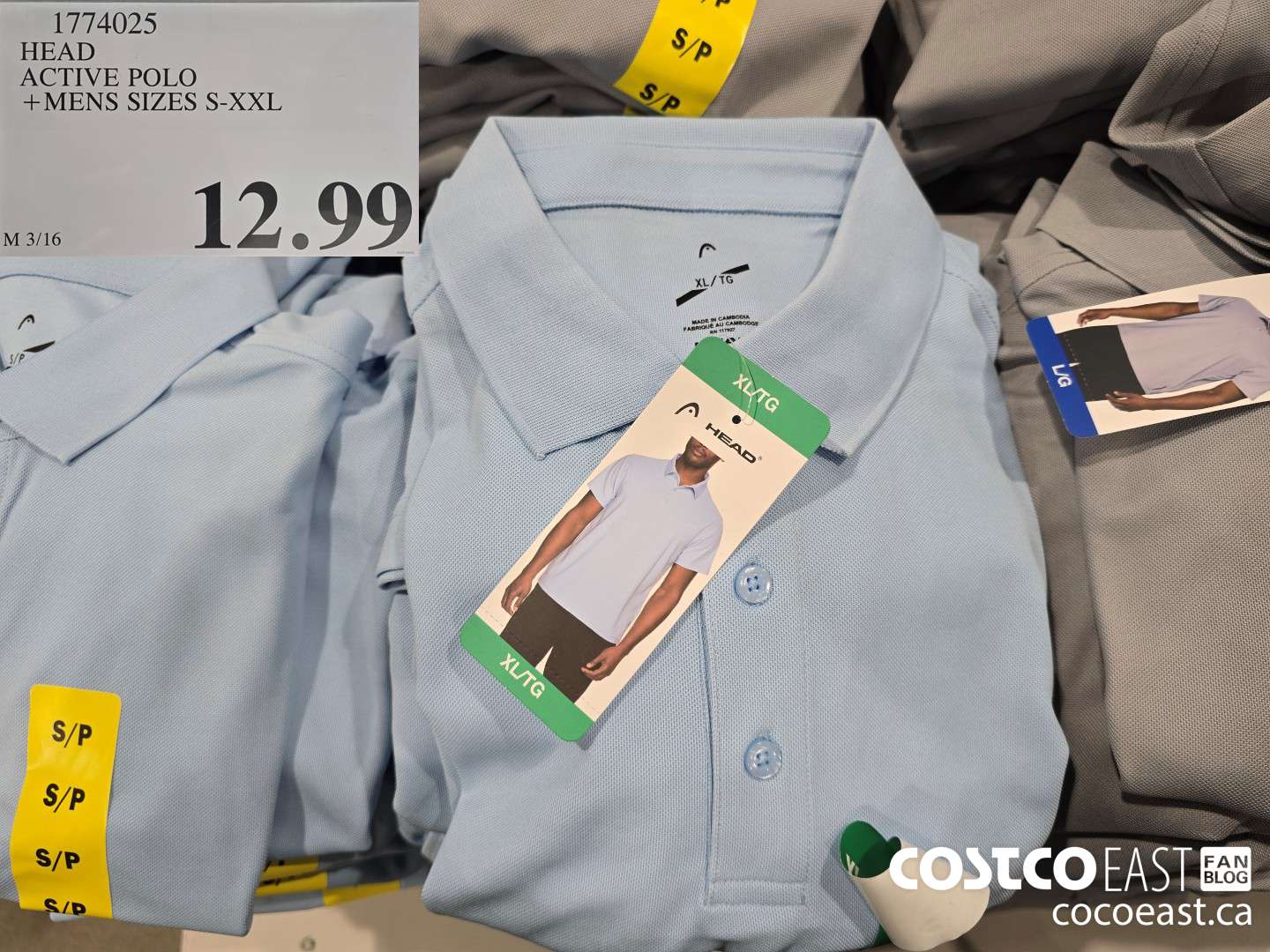 1774025 HEAD ACTIVE POLO + MENS SIZES S-XXL $12.99