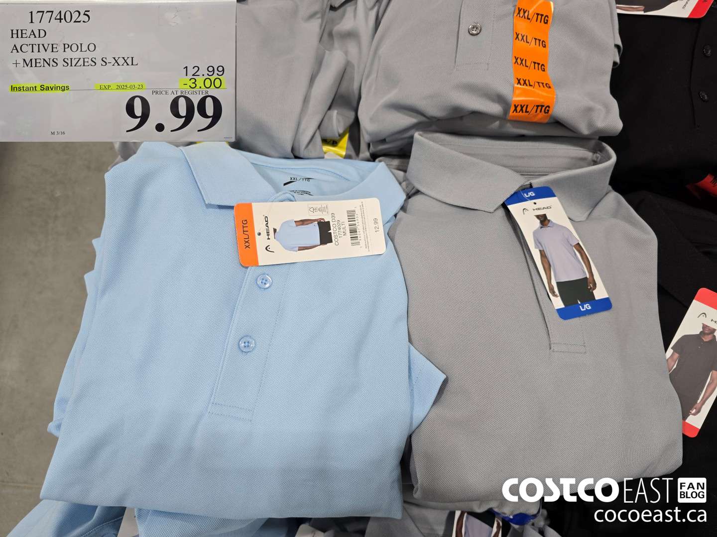 1774025 HEAD ACTIVE POLO + MENS SIZES S-XXL ($3.00 INSTANT SAVINGS EXPIRES ON 2025-03-23) $9.99