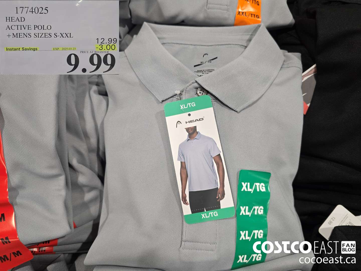 1774025 HEAD ACTIVE POLO + MENS SIZES S-XXL ($3.00 INSTANT SAVINGS EXPIRES ON 2025-03-23) $9.99