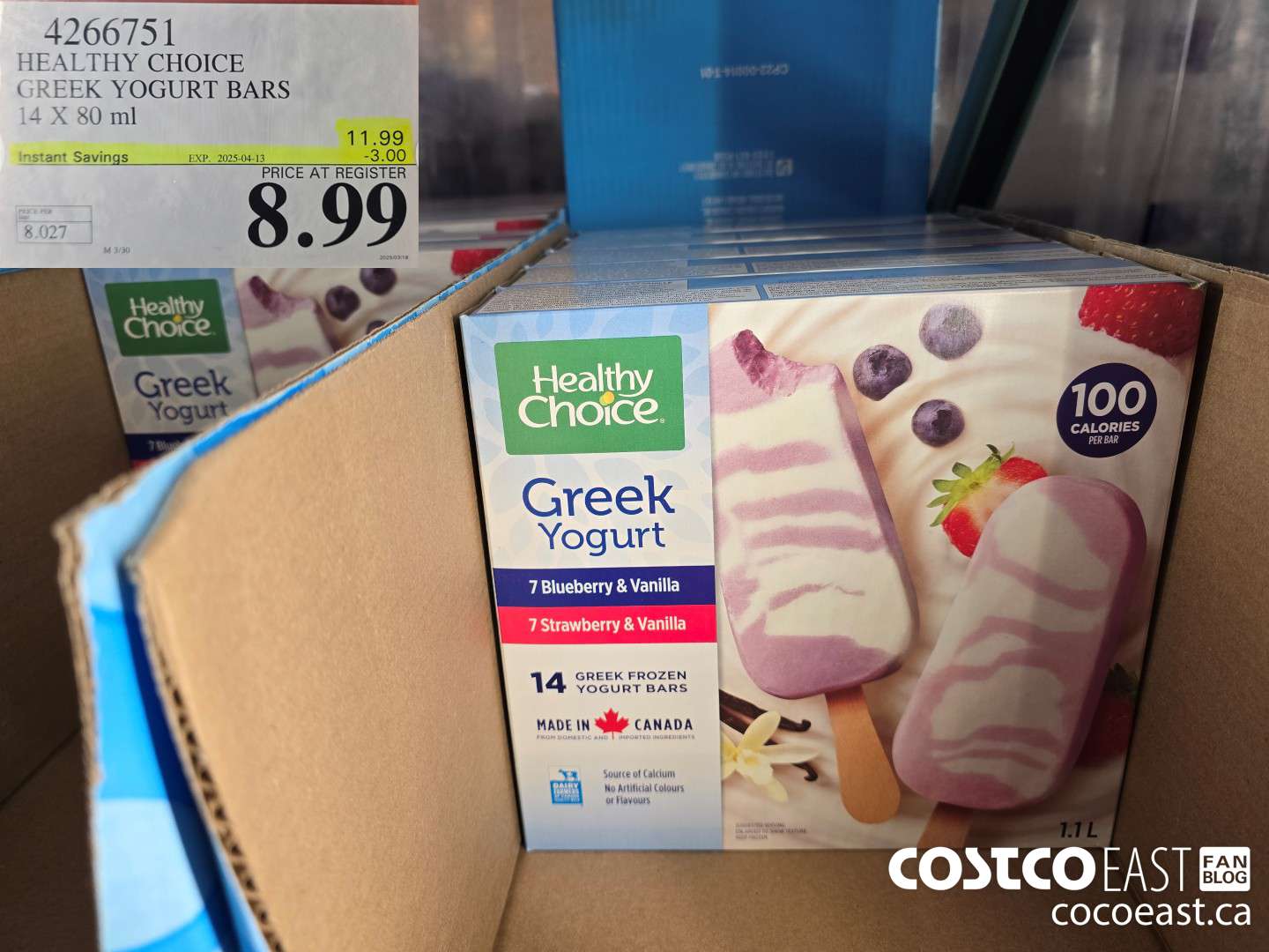 4266751 HEALTHY CHOICE GREEK YOGURT BARS 14 X 80 ML ($3.00 INSTANT SAVINGS EXPIRES ON 2025-04-13) $8.99