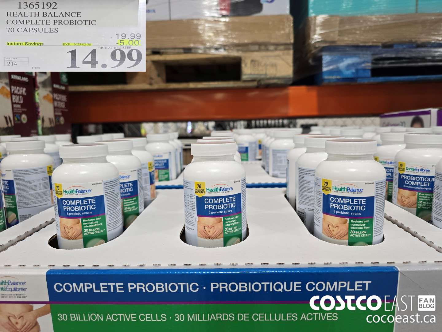 1365192 HEALTH BALANCE COMPLETE PROBIOTIC 70 CAPSULES ($5.00 INSTANT SAVINGS EXPIRES ON 2025-03-30) $14.99