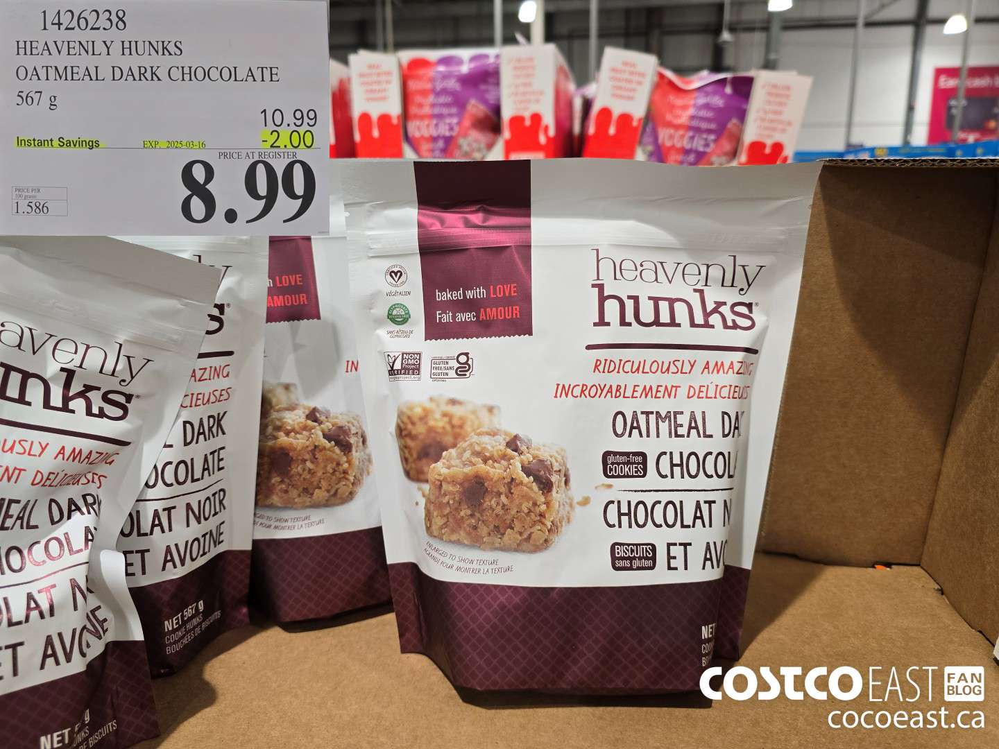 1426238 HEAVENLY HUNKS OATMEAL DARK CHOCOLATE 567 g ($2.00 INSTANT SAVINGS EXPIRES ON 2025-03-16) $8.99