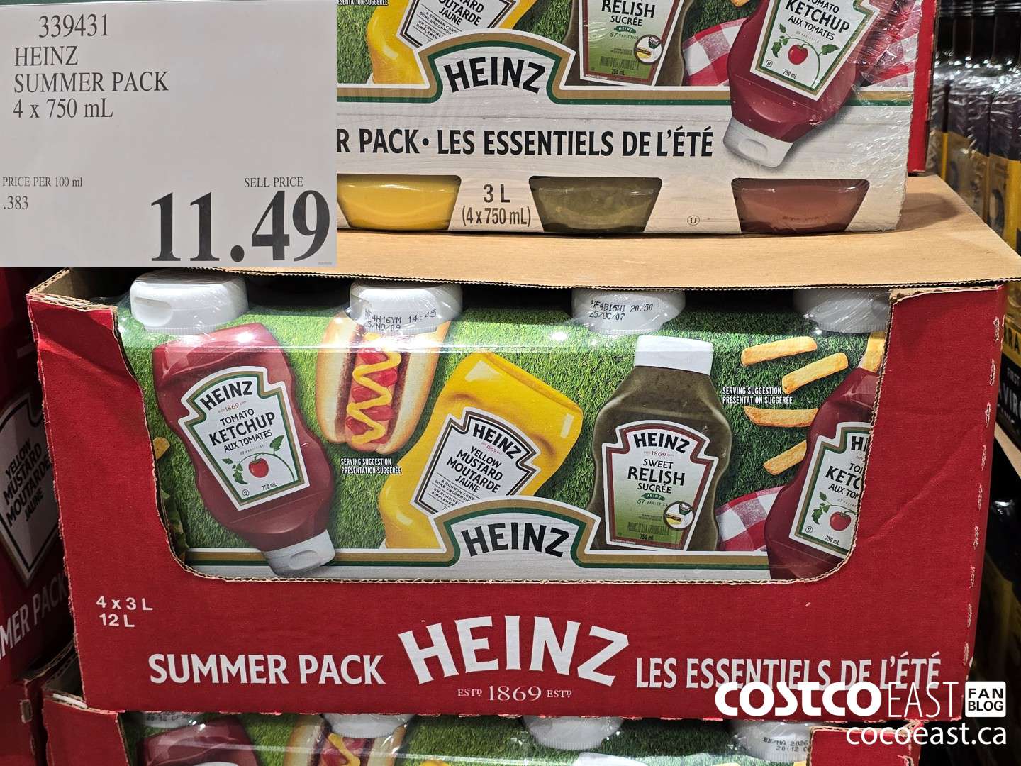 339431 HEINZ SUMMER PACK 4 x 750 mL $11.49
