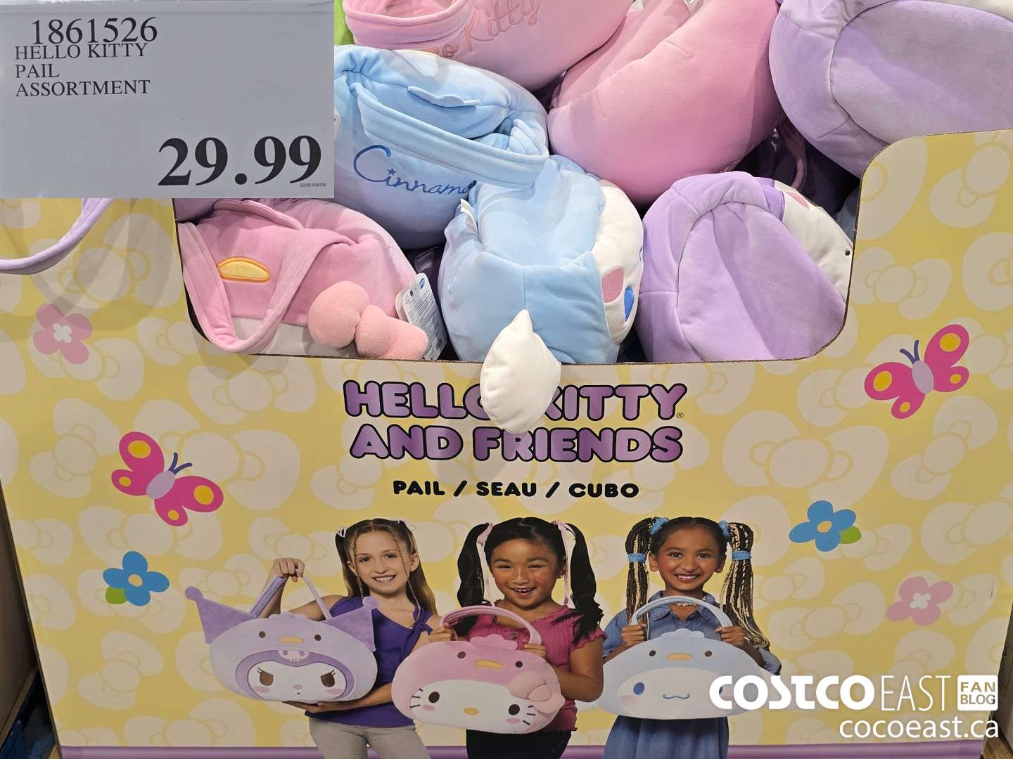 1861526 HELLO KITTY PAIL ASSORTMENT $29.99