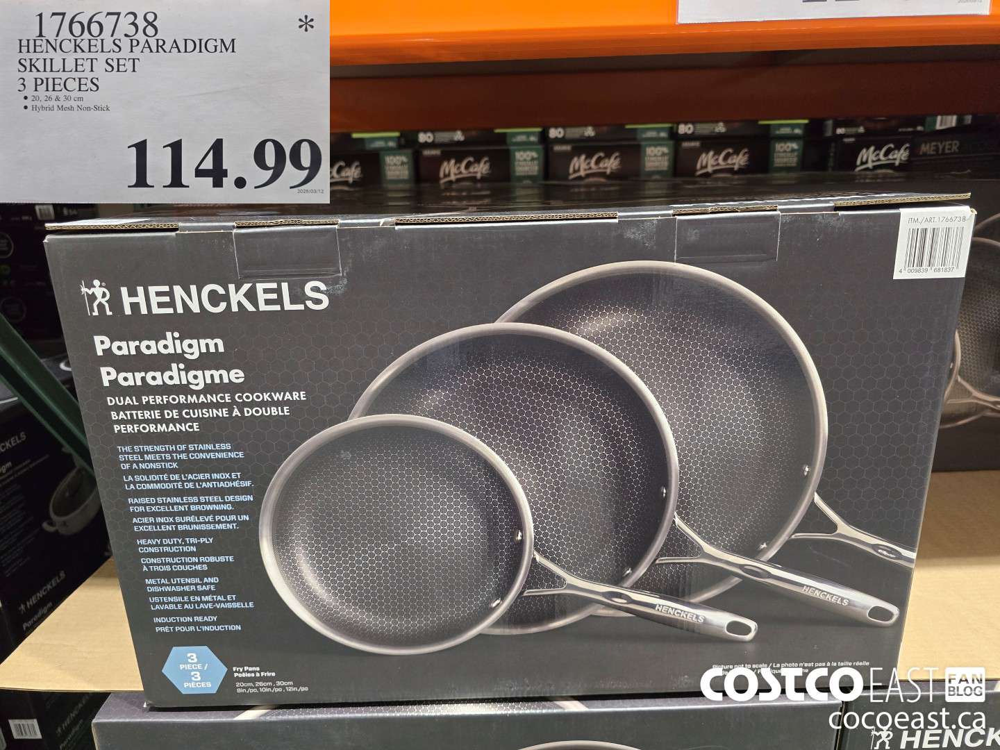 1766738 HENCKELS PARADIGM SKILLET SET 3 PIECES $114.99