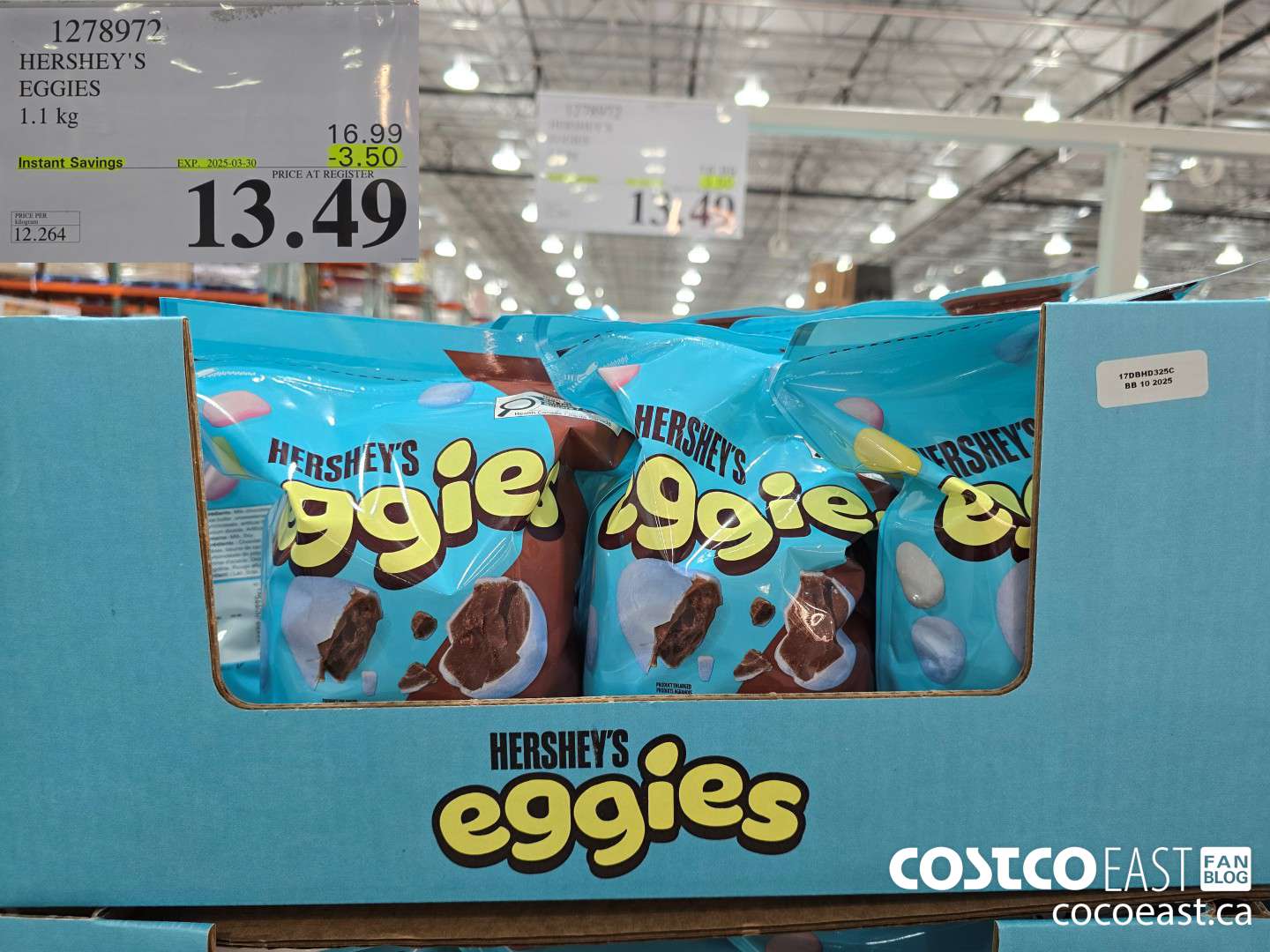 1278972 HERSHEY'S EGGIES 1.1 kg ($3.50 INSTANT SAVINGS EXPIRES ON 2025-03-30) $13.49