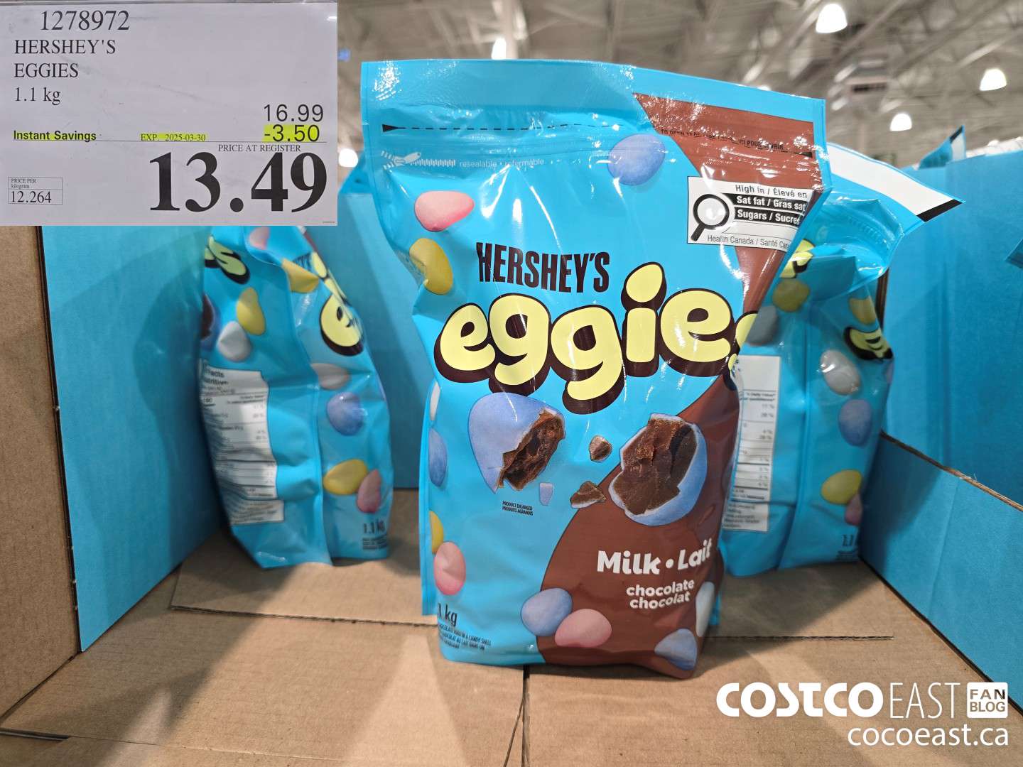 1278972 HERSHEY'S EGGIES 1.1 kg ($3.50 INSTANT SAVINGS EXPIRES ON 2025-03-30) $13.49