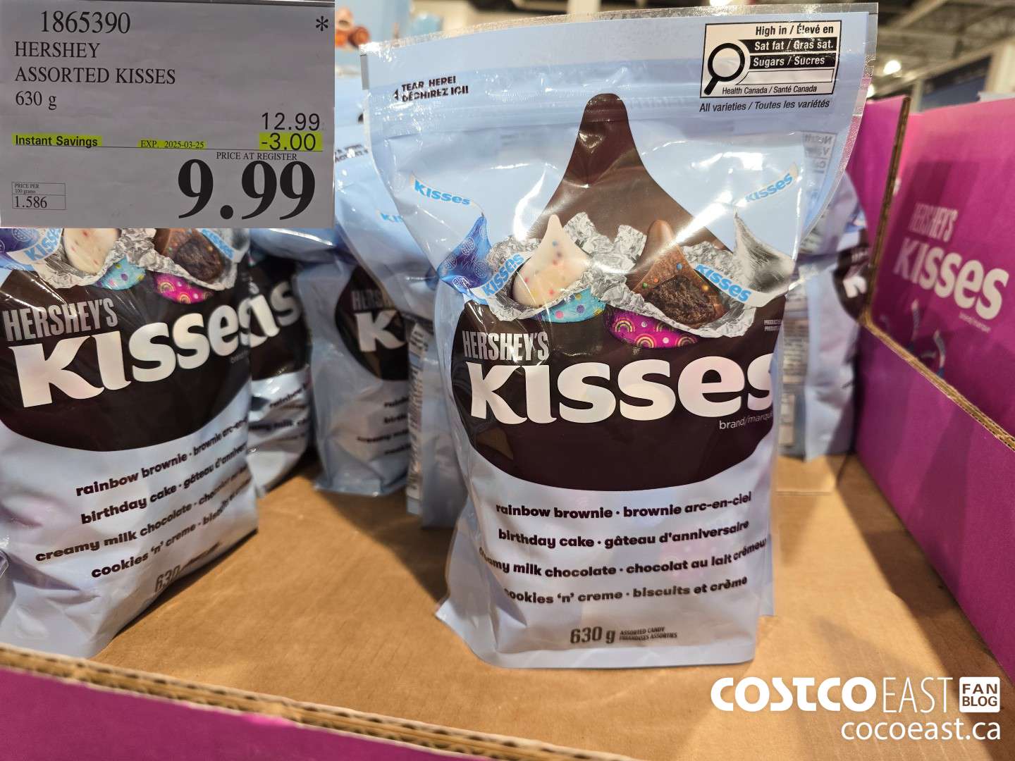 1865390 HERSHEY ASSORTED KISSES 630 g ($3.00 INSTANT SAVINGS EXPIRES ON 2025-03-25) $9.99