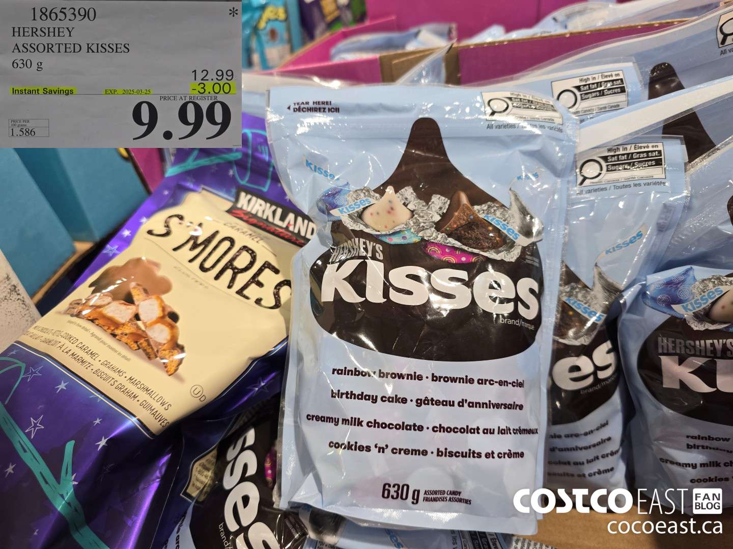 1865390 HERSHEY ASSORTED KISSES 630 g ($3.00 INSTANT SAVINGS EXPIRES ON 2025-03-25) $9.99