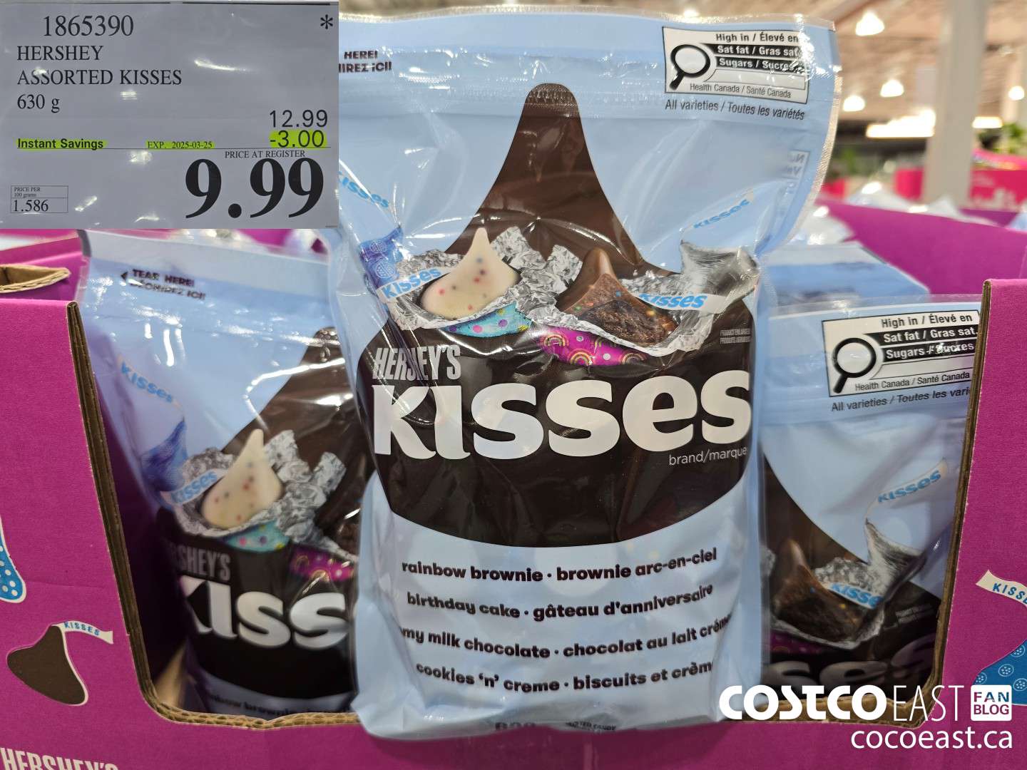 1865390 HERSHEY ASSORTED KISSES 630 g ($3.00 INSTANT SAVINGS EXPIRES ON 2025-03-25) $9.99