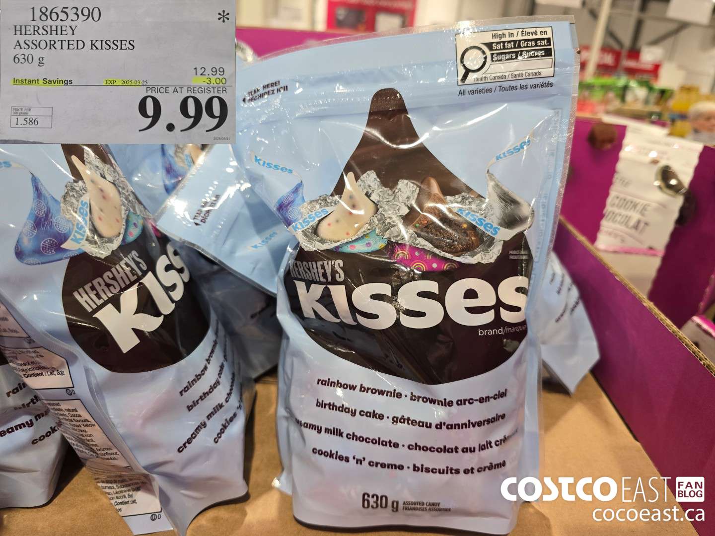 1865390 HERSHEY ASSORTED KISSES 630 g ($3.00 INSTANT SAVINGS EXPIRES ON 2025-03-25) $9.99