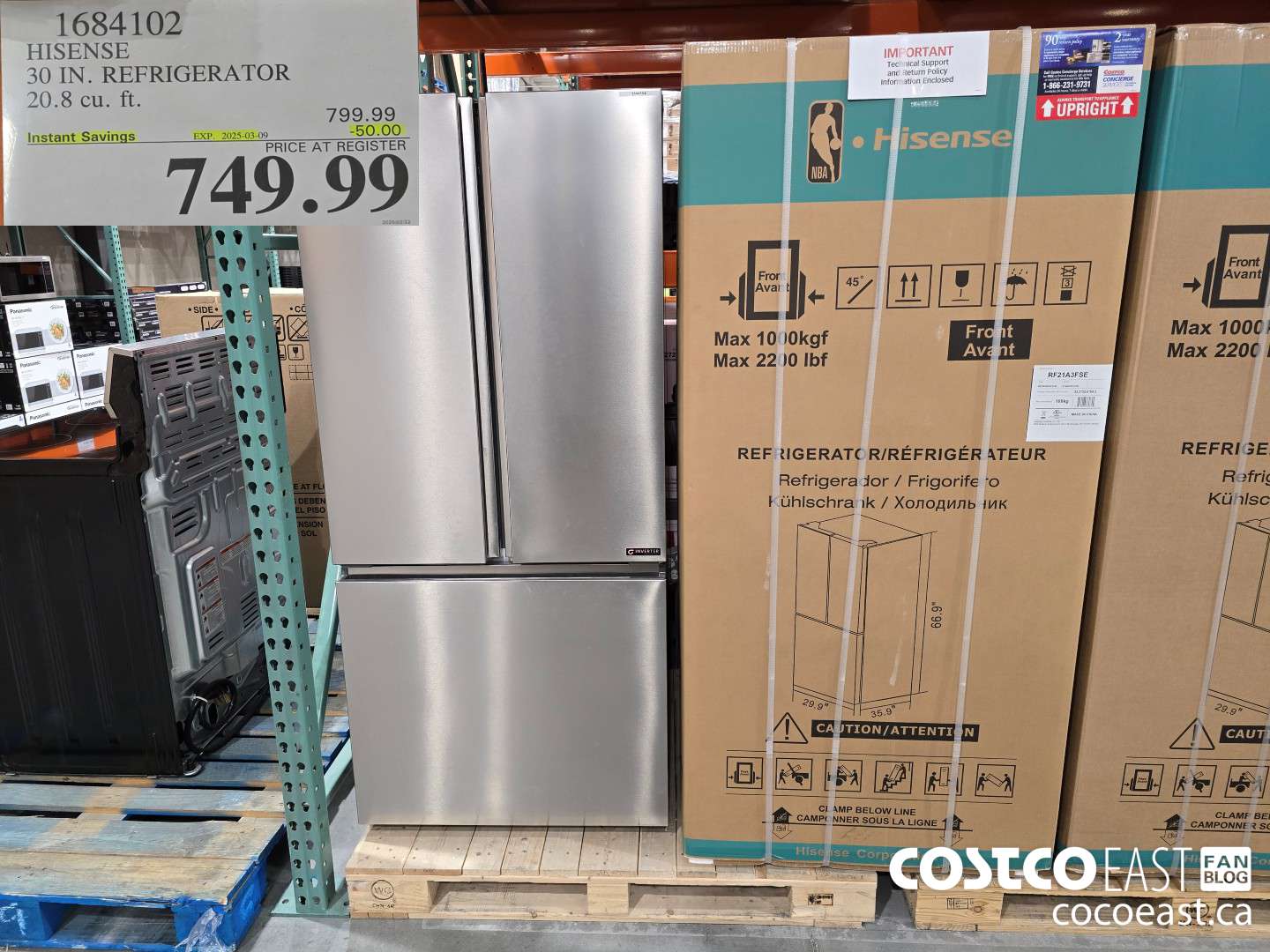 1684102 HISENSE 30 IN. REFRIGERATOR 20.8 CUFT ($50.00 INSTANT SAVINGS EXPIRES ON 2025-03-09) $749.99