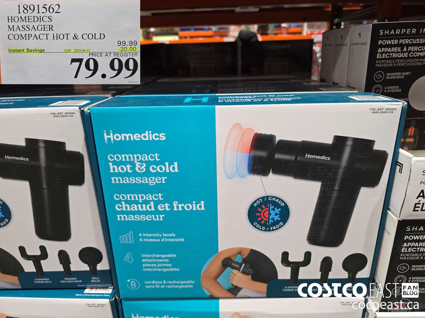 1891562 HOMEDICS MASSAGER COMPACT HOT & COLD ($20.00 INSTANT SAVINGS EXPIRES ON 2025-04-13) $79.99