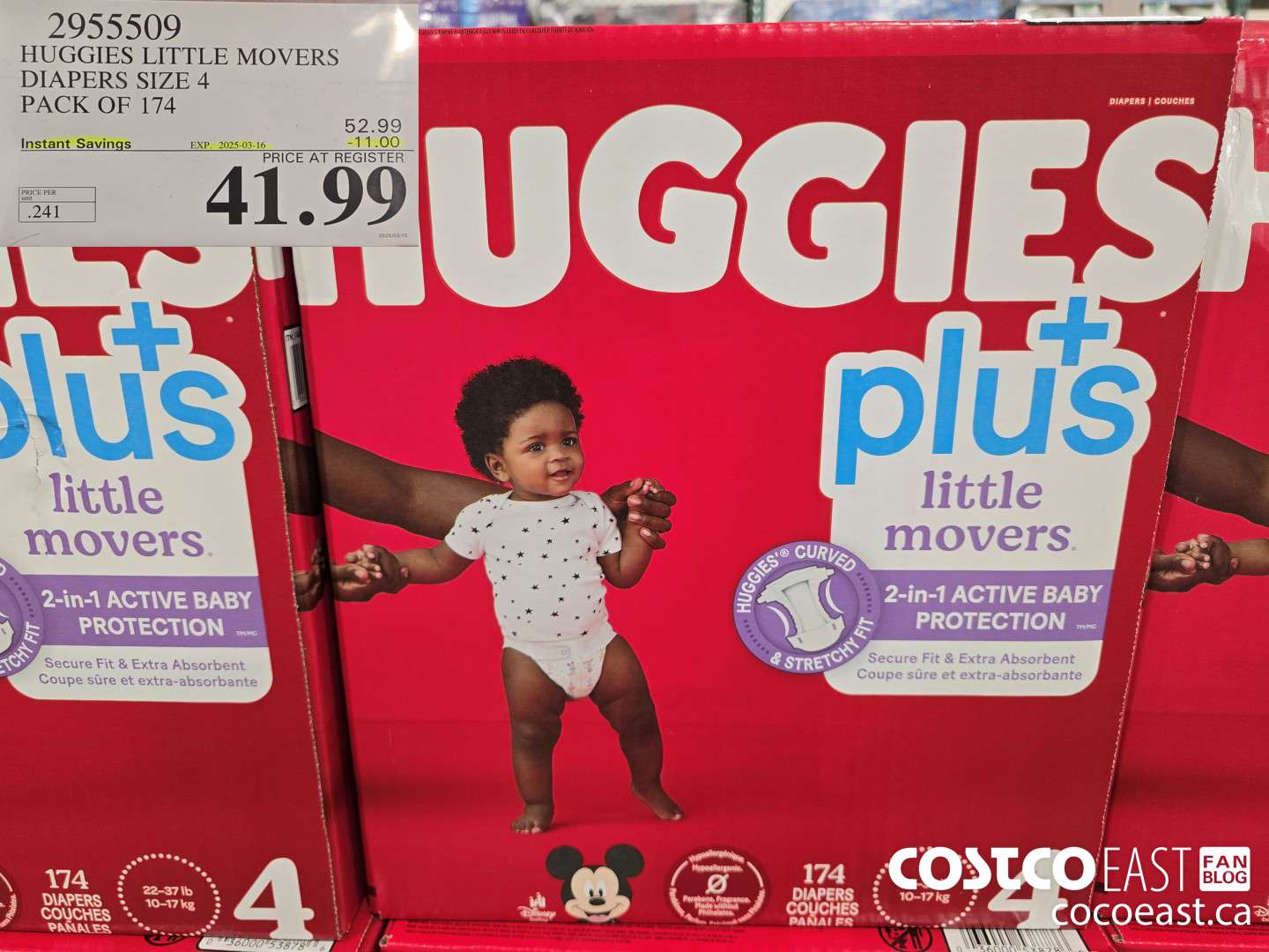 2955509 HUGGIES LITTLE MOVERS DIAPERS SIZE 4 PACK OF 174 ($11.00 INSTANT SAVINGS EXPIRES ON 2025-03-16) $41.99