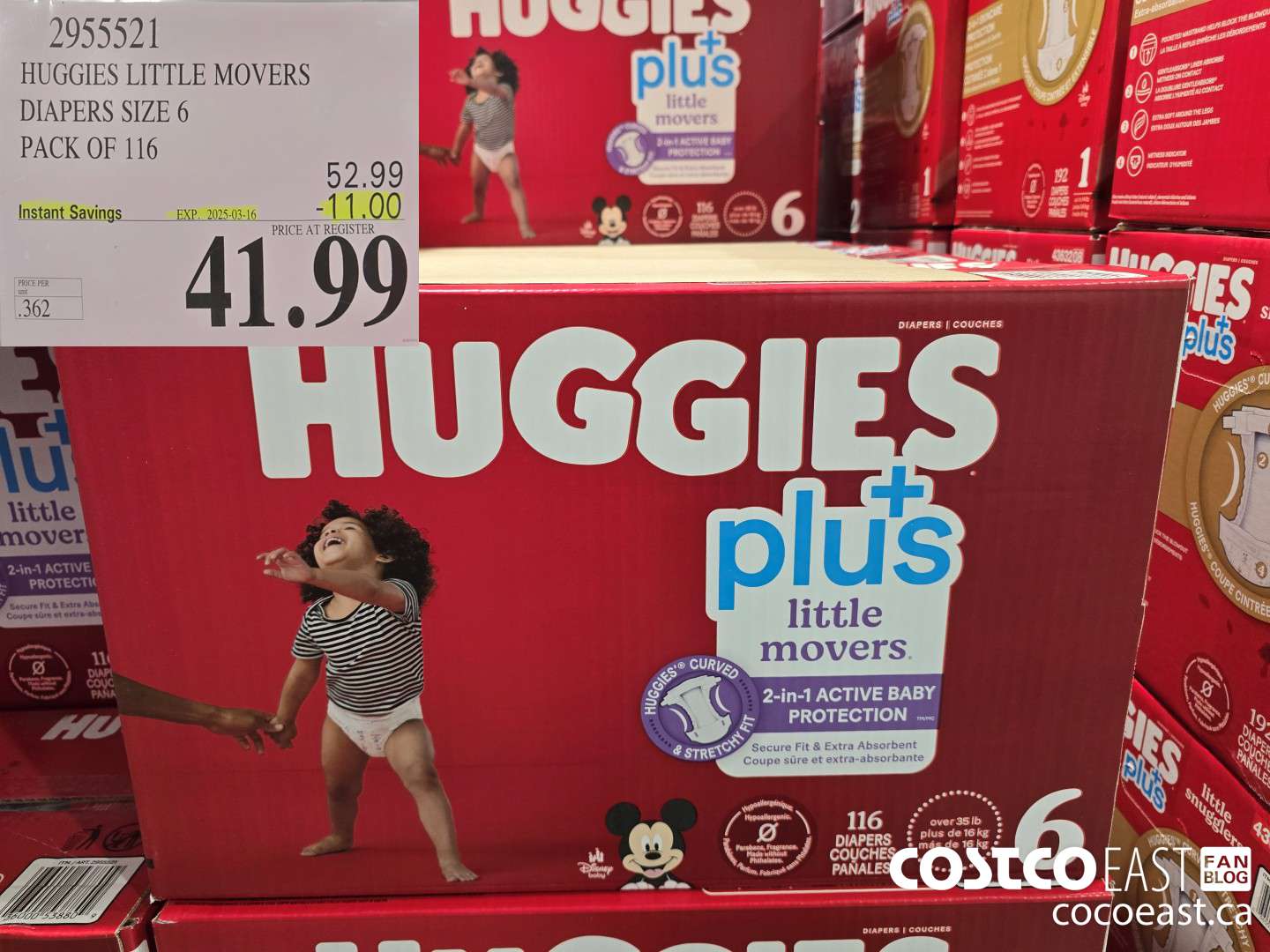 2955521 HUGGIES LITTLE MOVERS DIAPERS SIZE 6 PACK OF 116 ($11.00 INSTANT SAVINGS EXPIRES ON 2025-03-16) $41.99