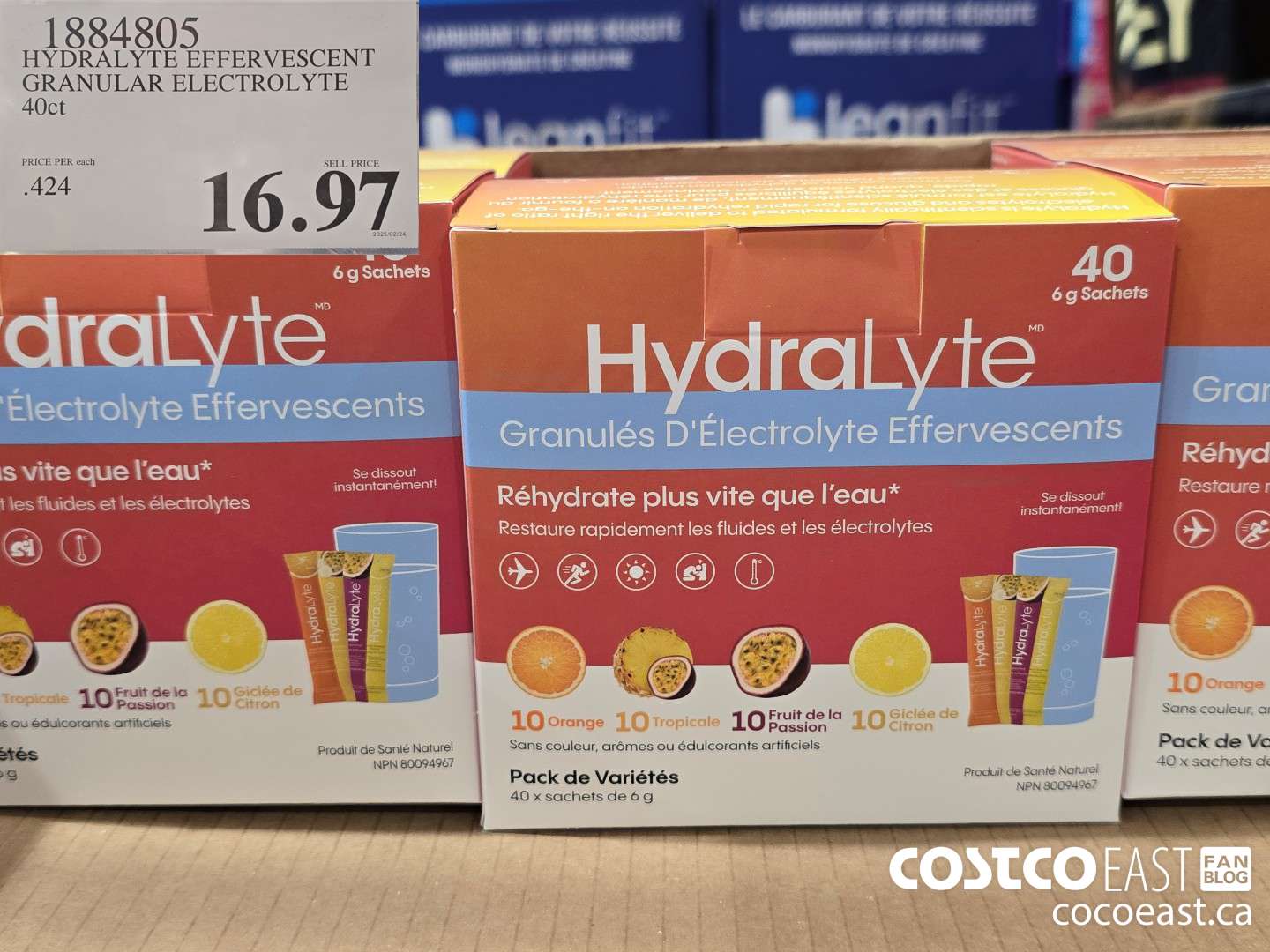 1884805 HYDRALYTE EFFERVESCENT GRANULAR ELECTROLYTE 40ct $16.97