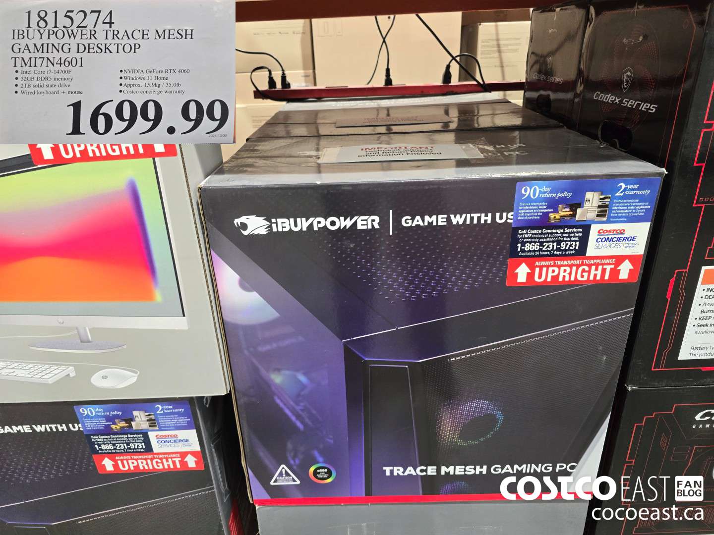 1815274 IBUYPOWER TRACE MESH GAMING DESKTOP TMI7N4601 $1699.99