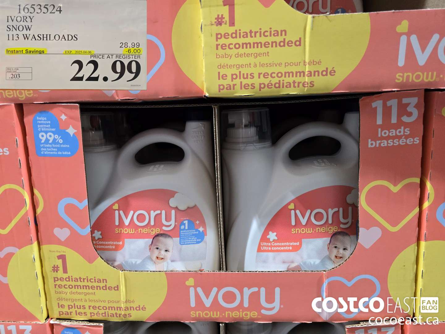 1653524 IVORY SNOW 113 washloads ($6.00 INSTANT SAVINGS EXPIRES ON 2025-04-06) $22.99