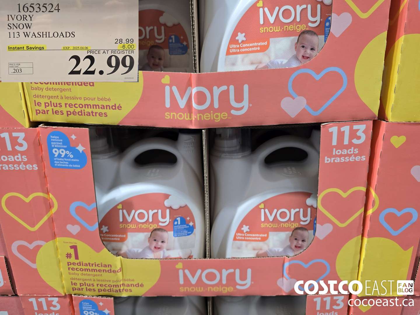 1653524 IVORY SNOW 113 washloads ($6.00 INSTANT SAVINGS EXPIRES ON 2025-04-06) $22.99