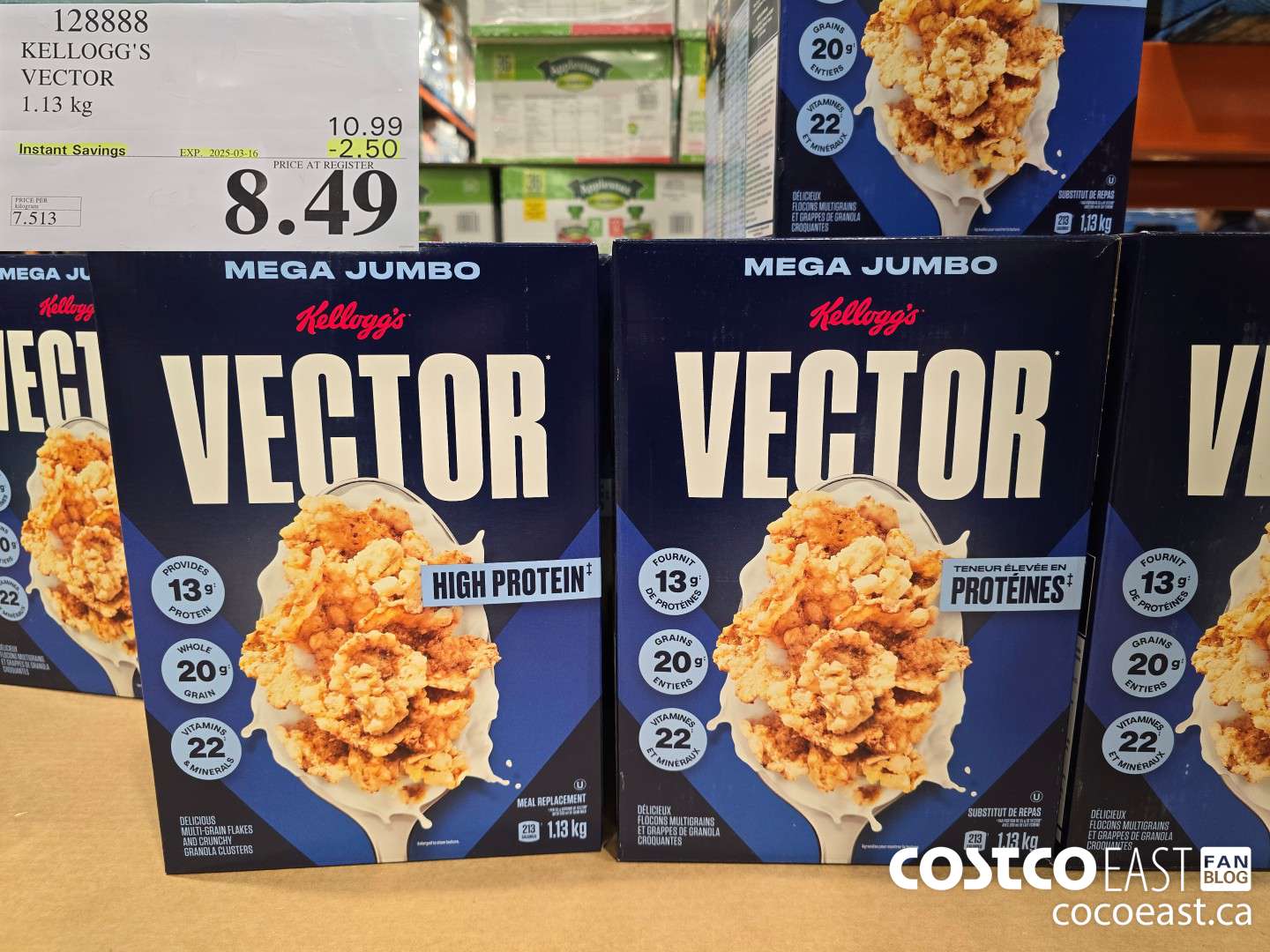 128888 KELLOGG'S VECTOR 1.13 KG ($2.50 INSTANT SAVINGS EXPIRES ON 2025-03-16) $8.49