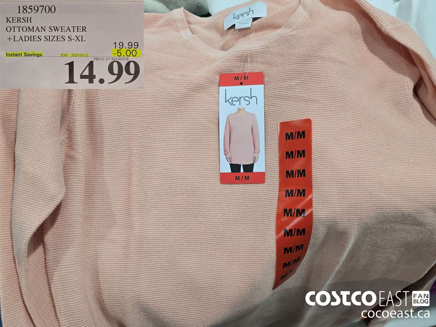 1859700 KERSH OTTOMAN SWEATER + LADIES SIZES S-XL ($5.00 INSTANT SAVINGS EXPIRES ON 2025-03-12) $14.99