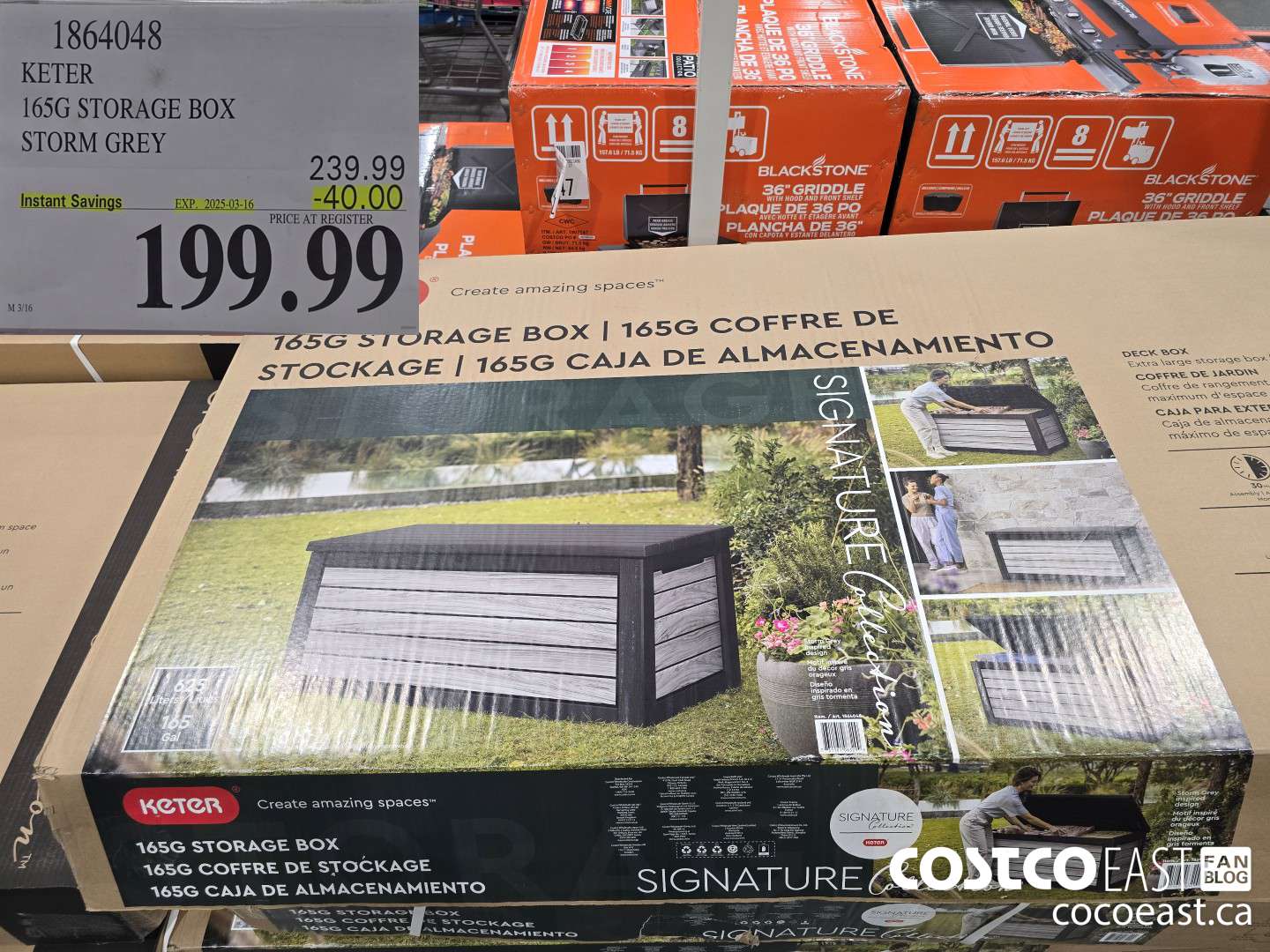 1864048 KETER 165G STORAGE BOX STORM GREY ($40.00 INSTANT SAVINGS EXPIRES ON 2025-03-16) $199.99