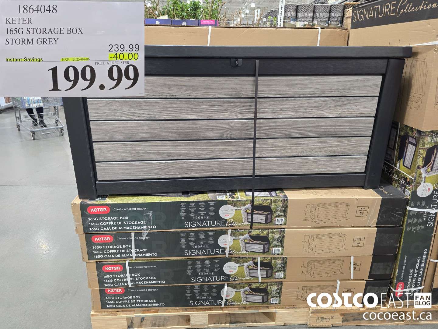 1864048 KETER 165G STORAGE BOX STORM GREY ($40.00 INSTANT SAVINGS EXPIRES ON 2025-04-06) $199.99